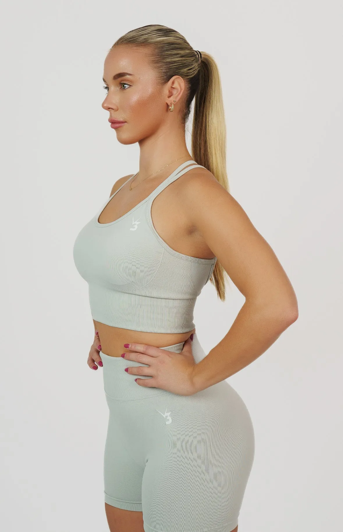 Form Seamless Scrunch Leggings & Sports Bra Set - Light Grey