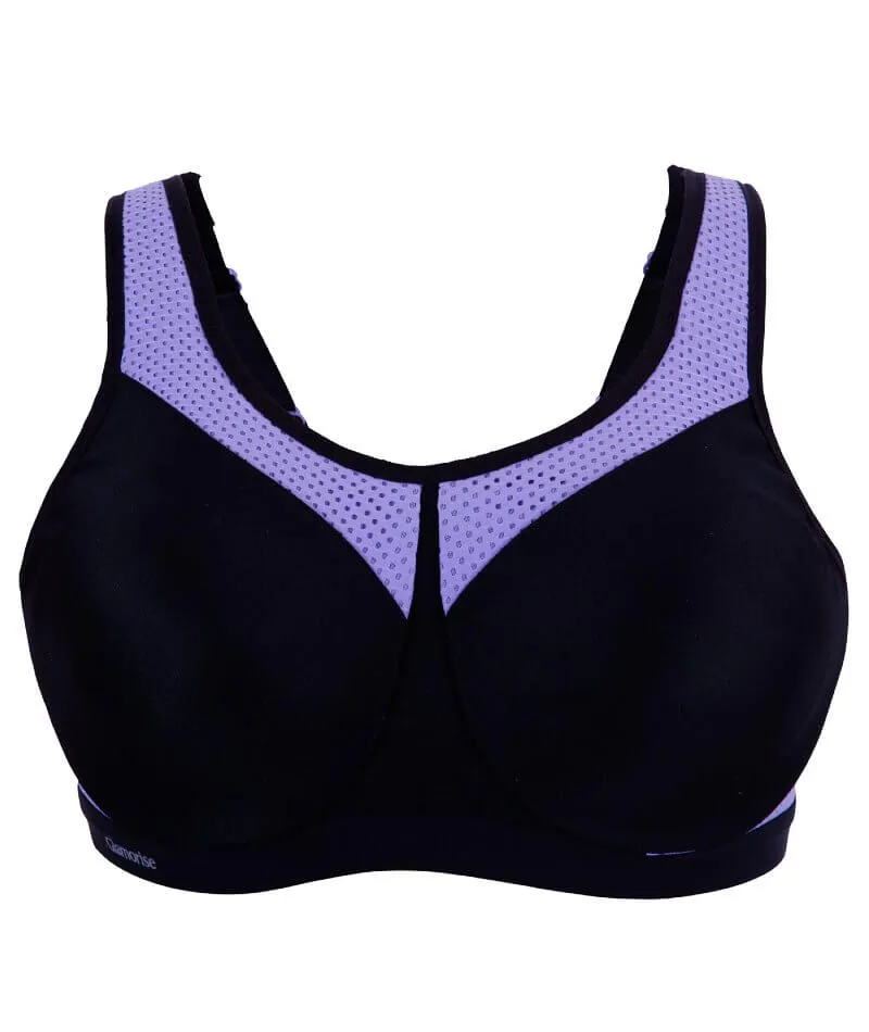 Glamorise High Impact Underwire Sports Bra - Black Purple