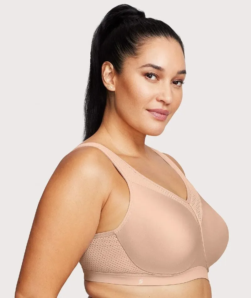 Glamorise High Impact Underwire Sports Bra - Cafe