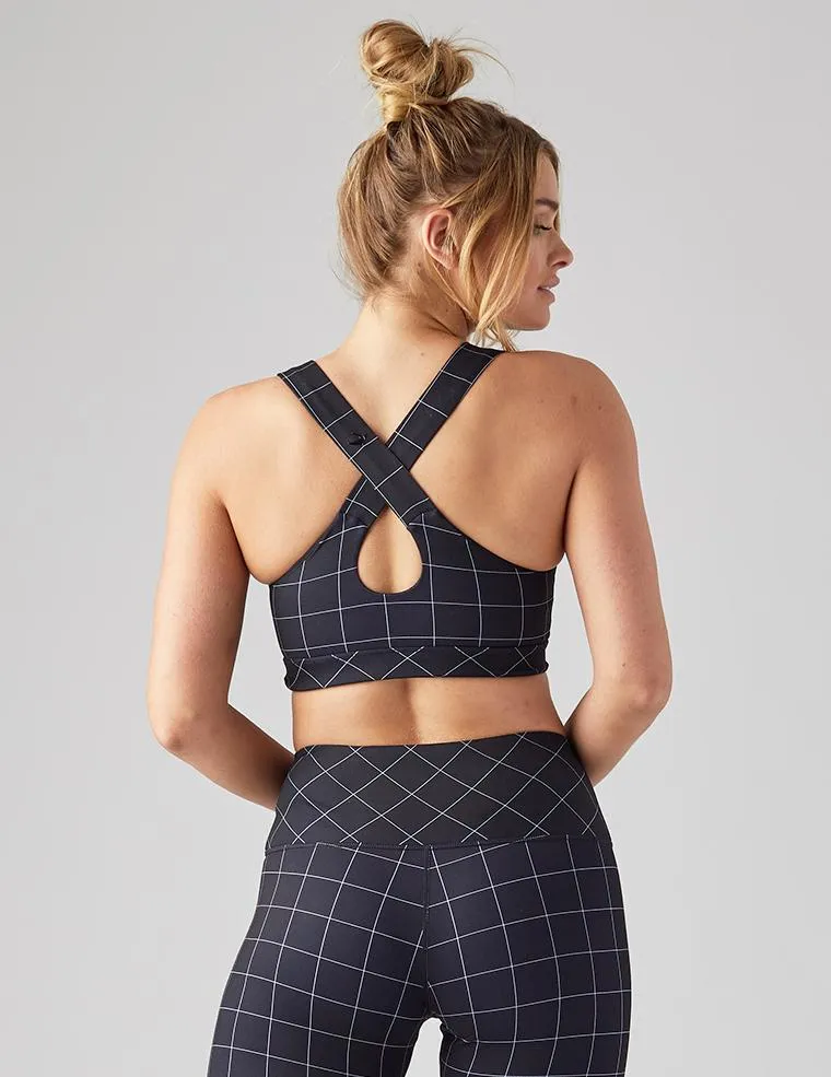 Glyder Full Force Bra - Black Windowpane