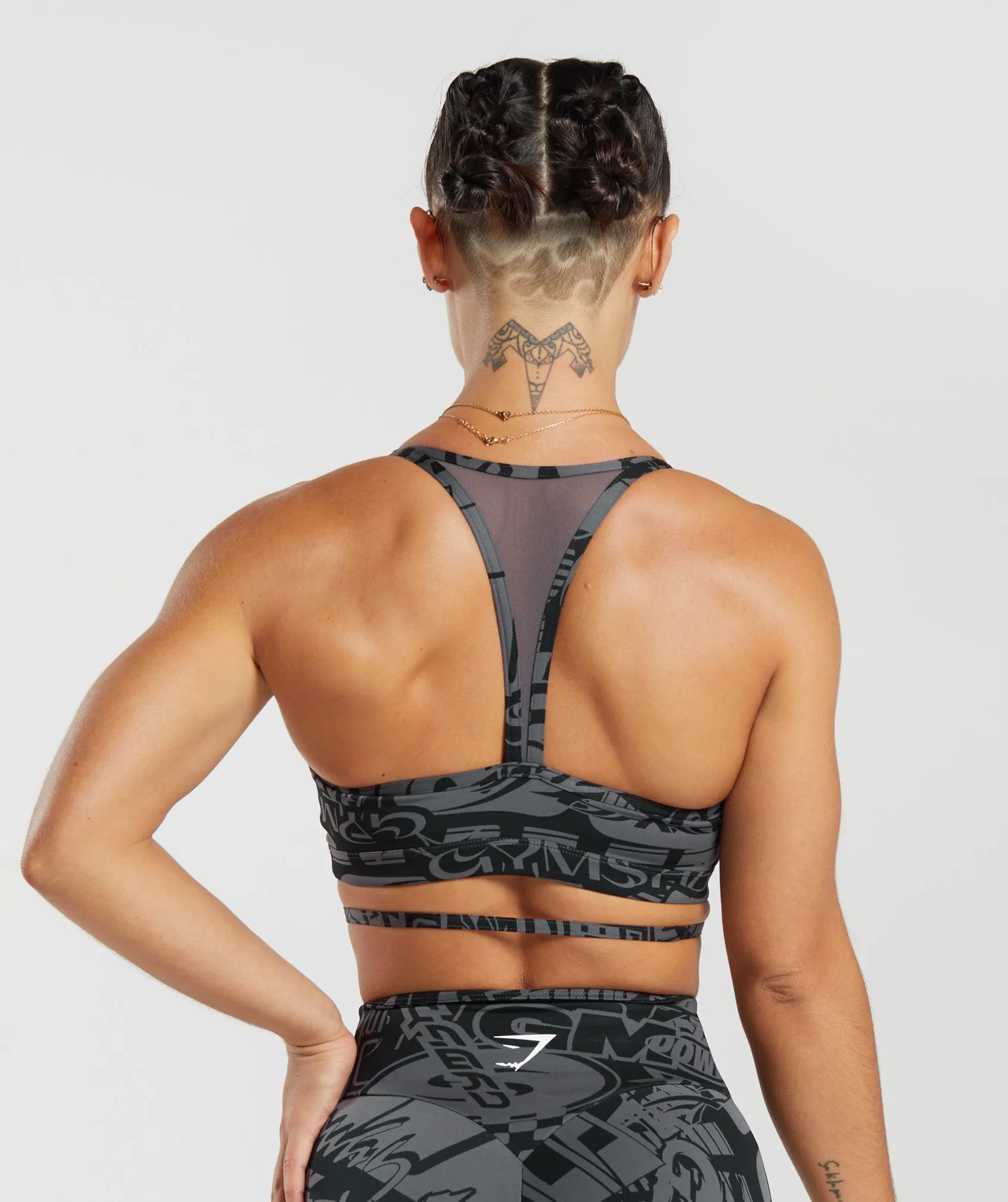 GS Power Strappy Sports Bra - Dark Grey