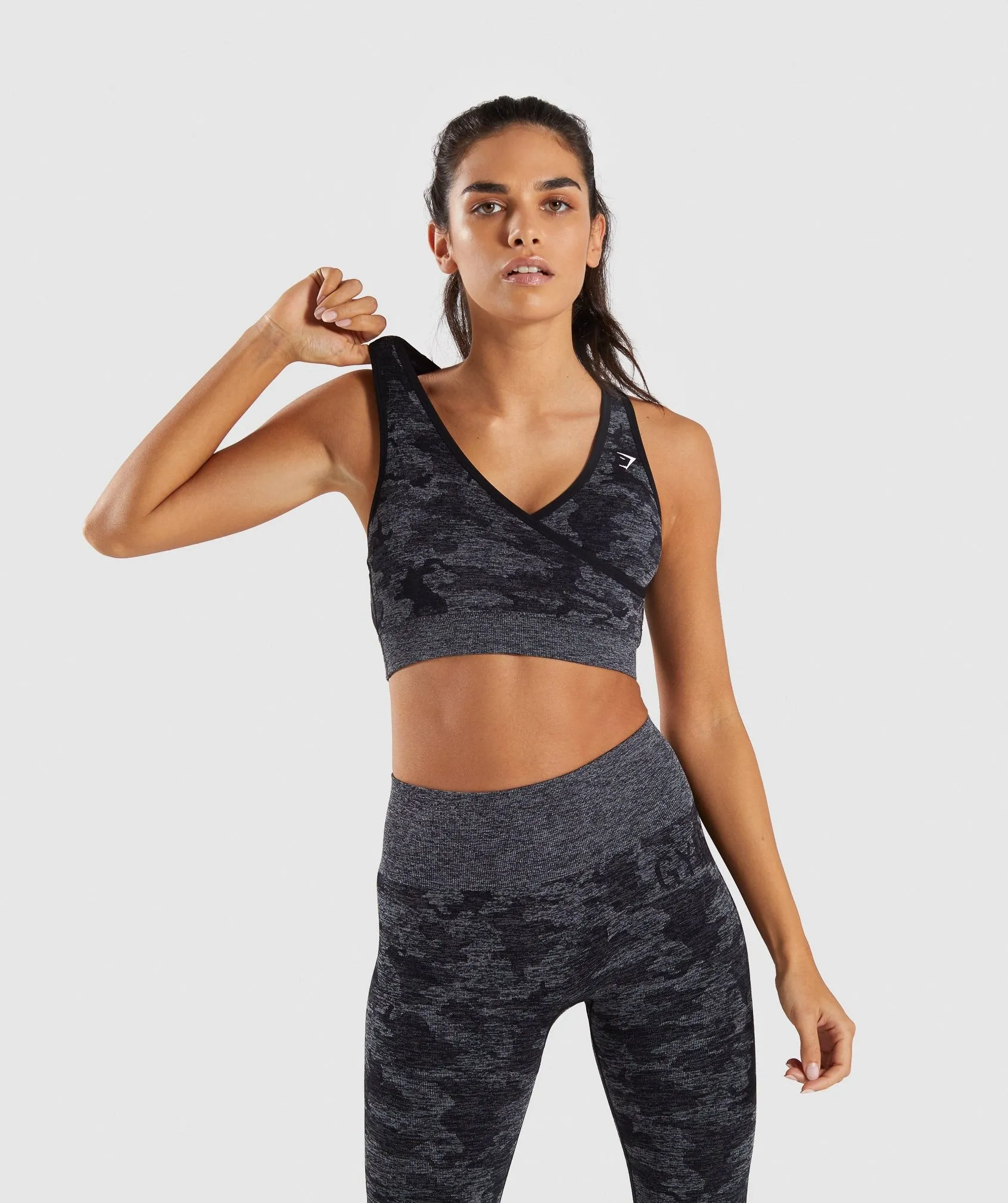 Gymshark Camo Seamless Sports Bra - Black