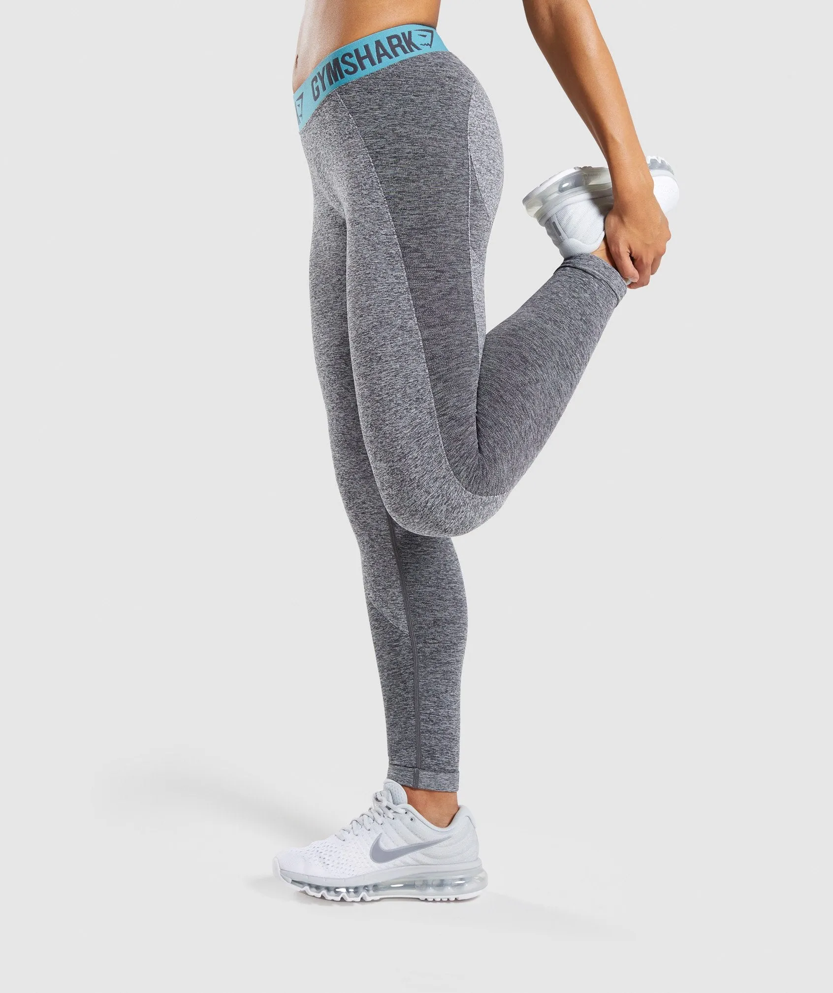 Gymshark Flex Leggings - Charcoal Marl/Dusky Teal