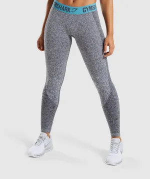 Gymshark Flex Leggings - Charcoal Marl/Dusky Teal