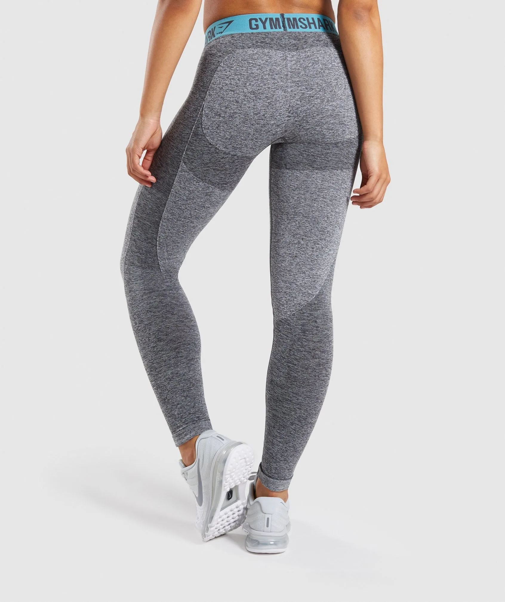 Gymshark Flex Leggings - Charcoal Marl/Dusky Teal