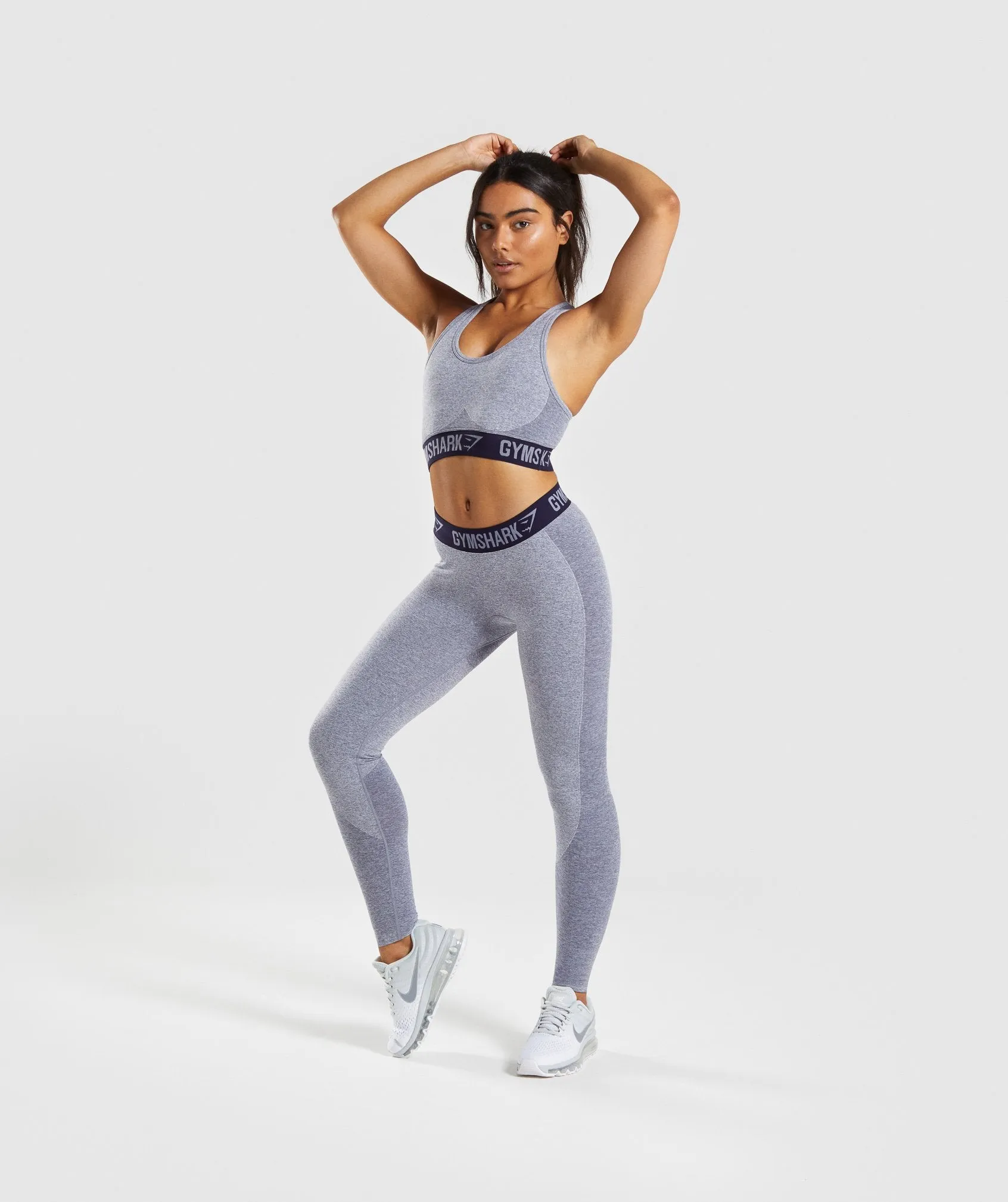 Gymshark Flex Sports Bra - Steel Blue Marl/Evening Navy Blue