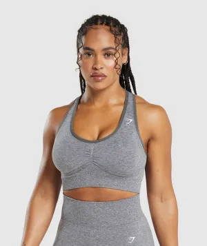 Gymshark Lift Contour Seamless Sports Bra - Brushed Grey/White Marl