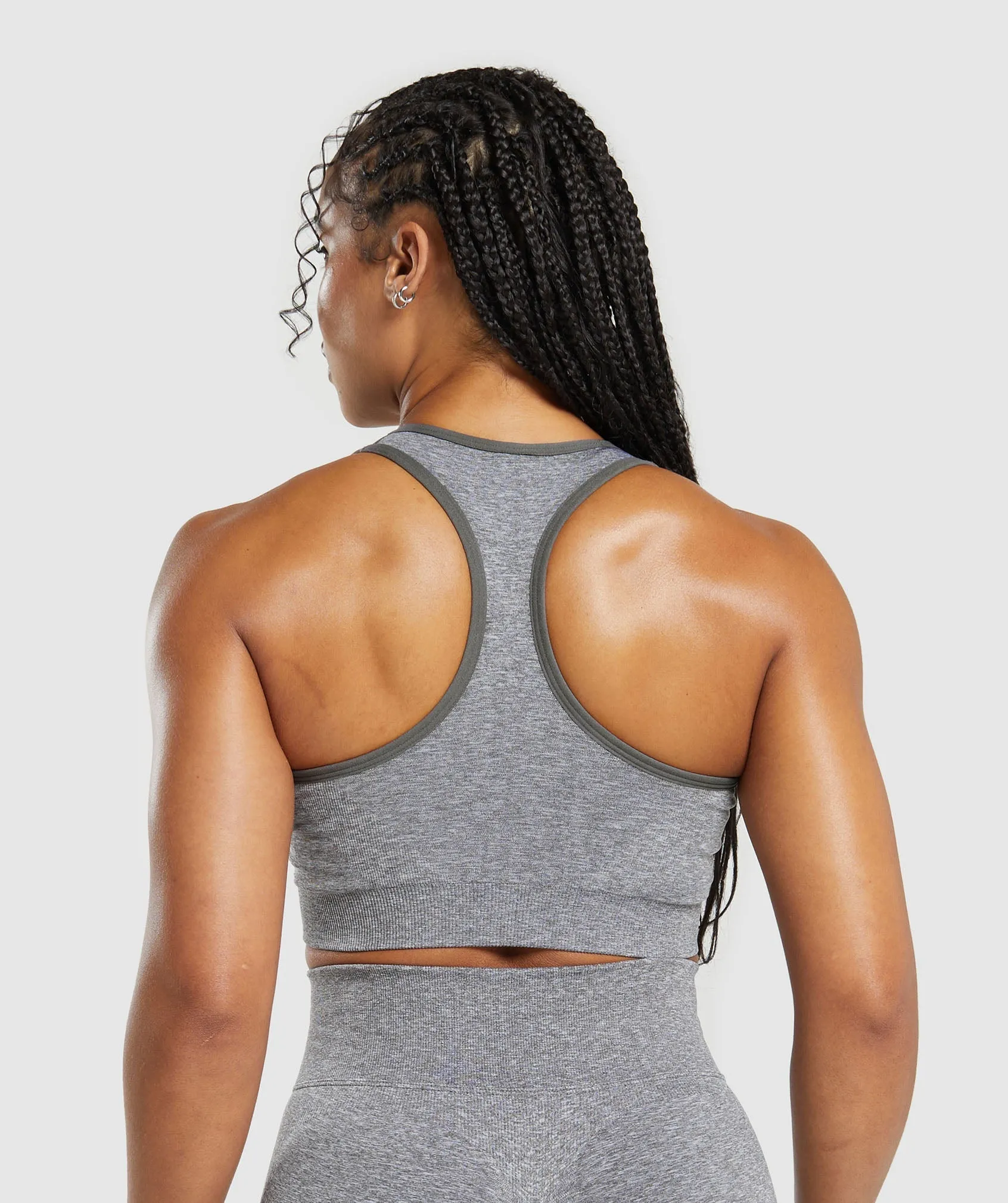 Gymshark Lift Contour Seamless Sports Bra - Brushed Grey/White Marl