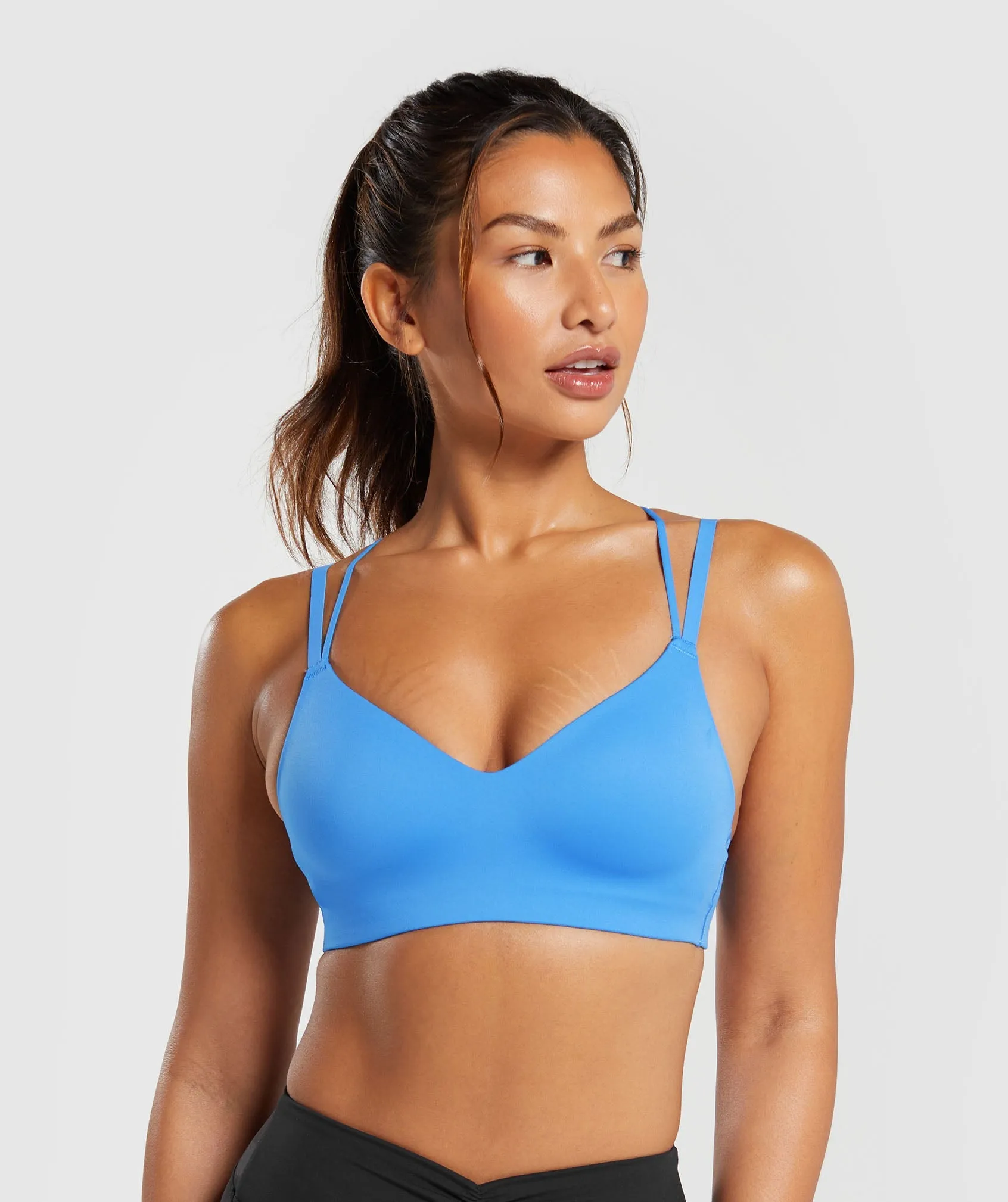 Gymshark Strappy Back Light Support Sports Bra - Lats Blue