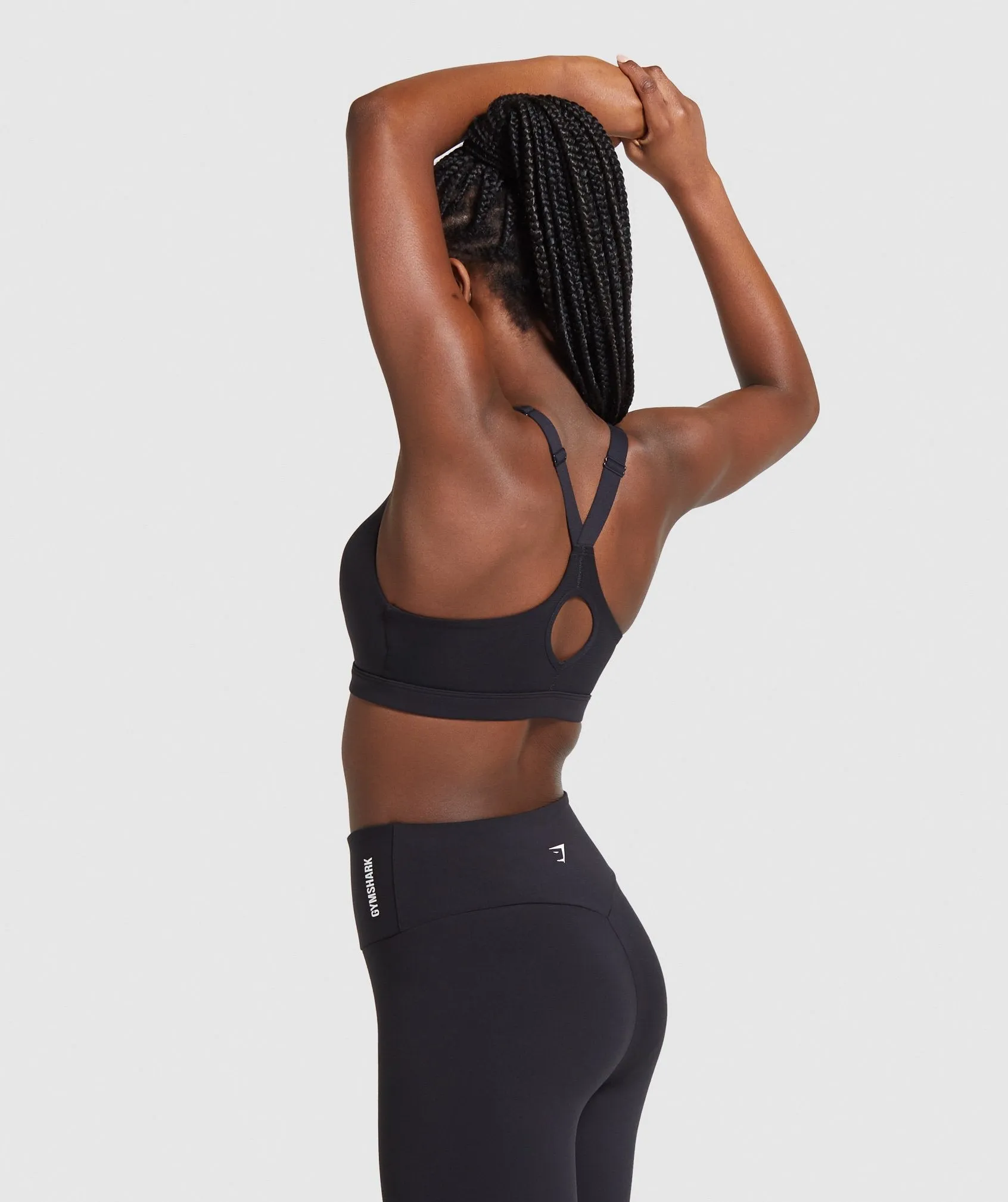 Gymshark Zip Up Training Sports Bra - Black