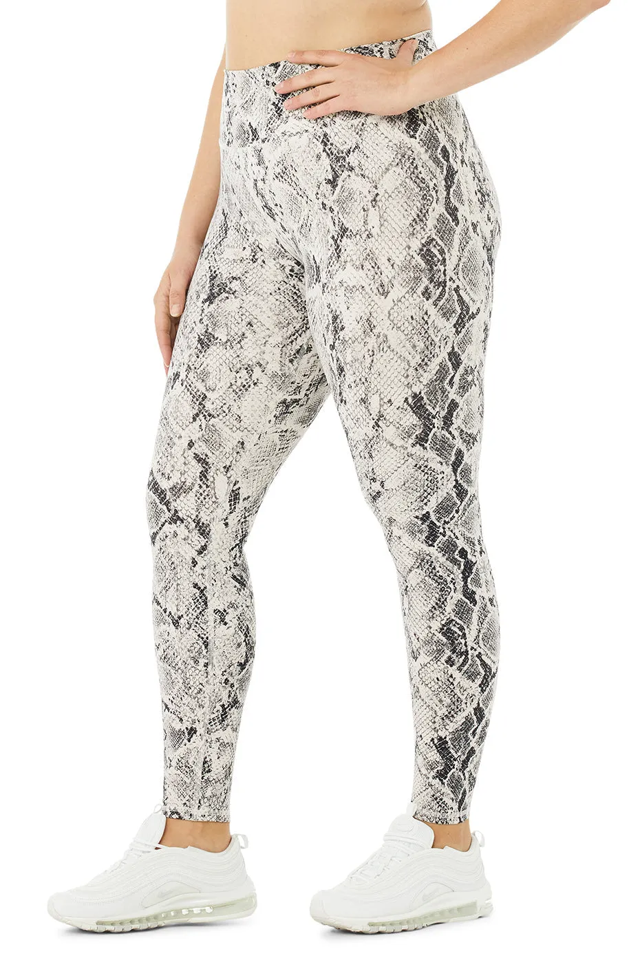 High-Waist Snakeskin Vapor Legging - Bone