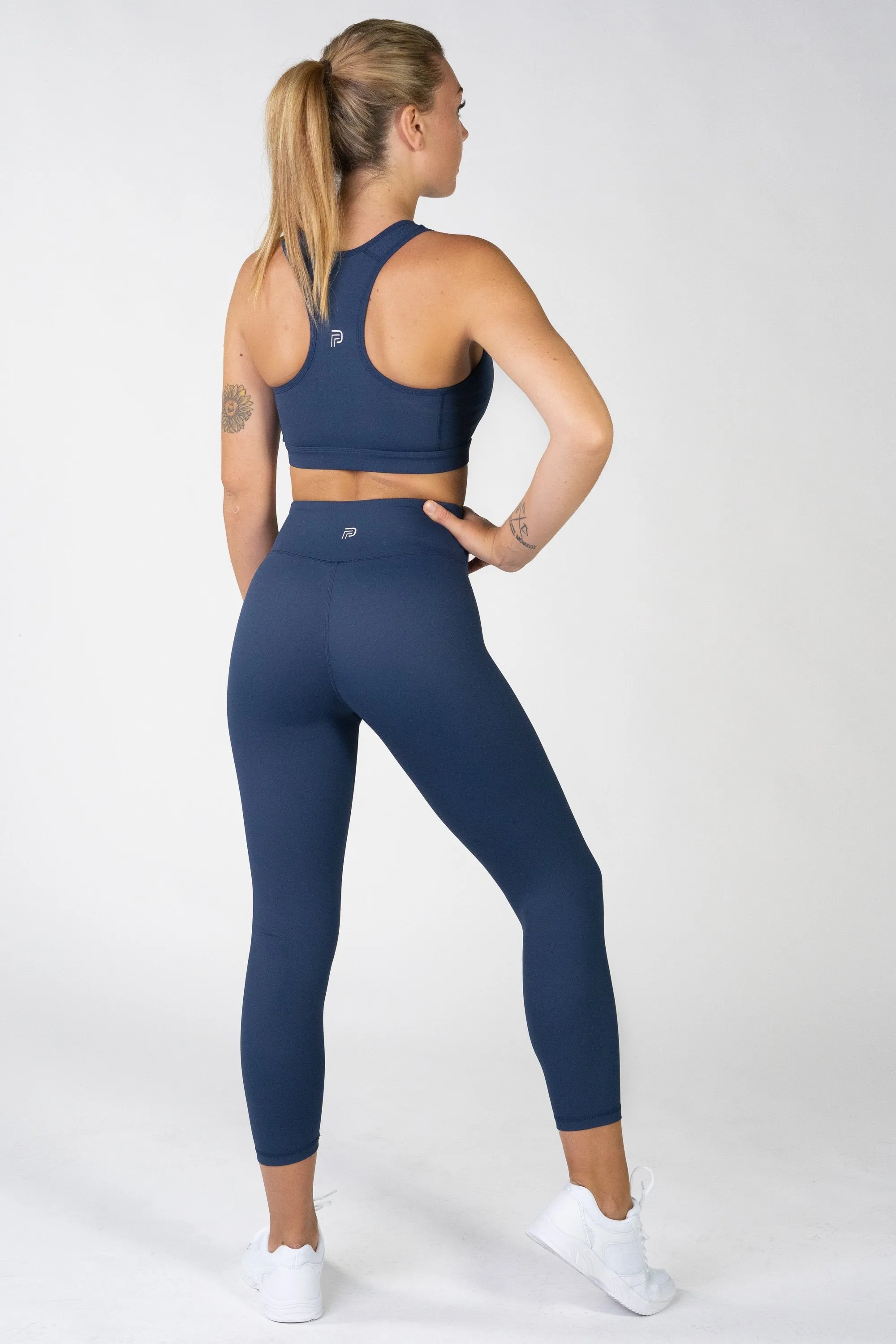 Infinity Navy Laser Cut Sports Bra