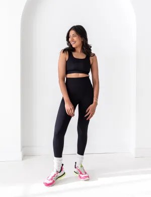 LADIES SEAMLESS RIB SPORTS CROP