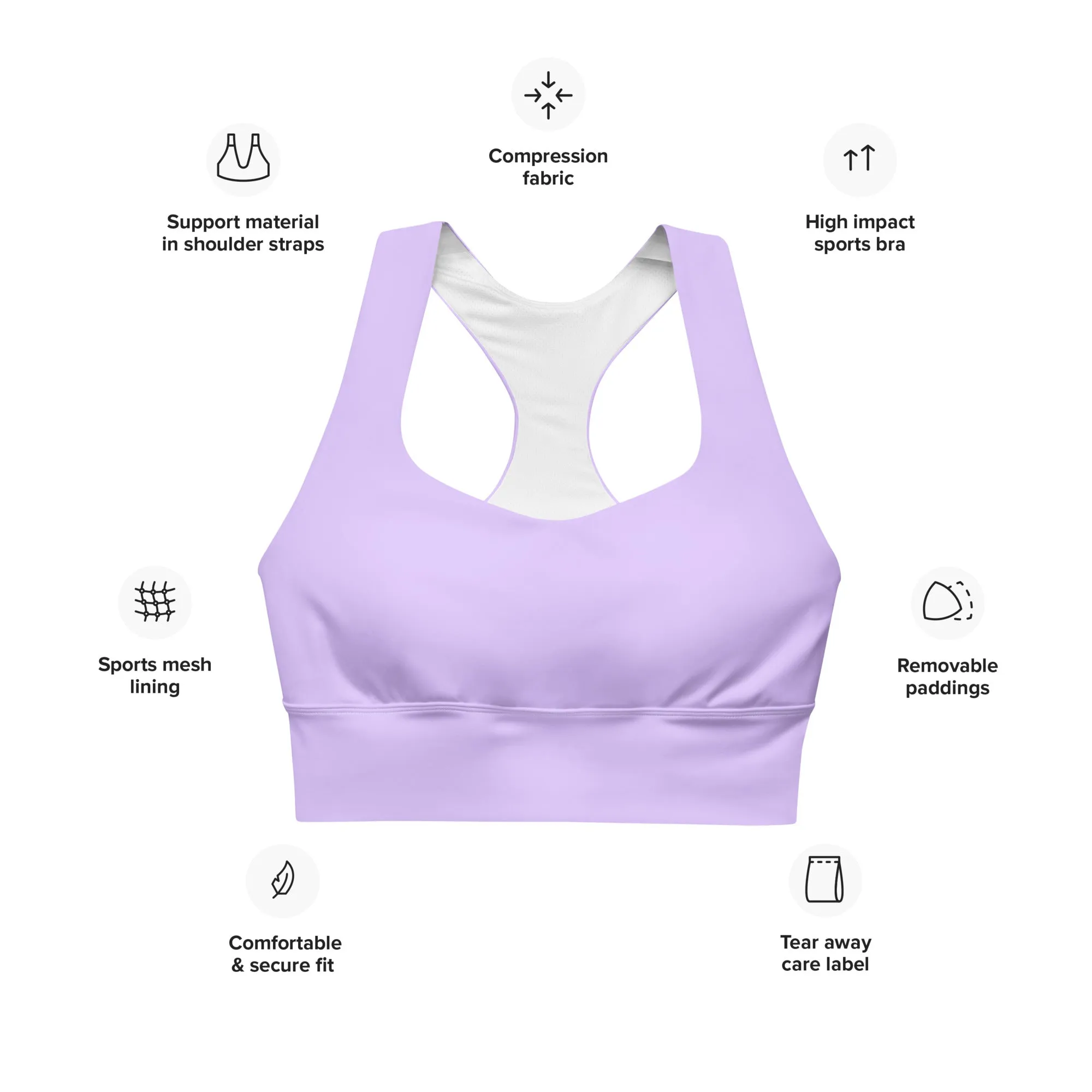 Lavender Longline Sports Bra