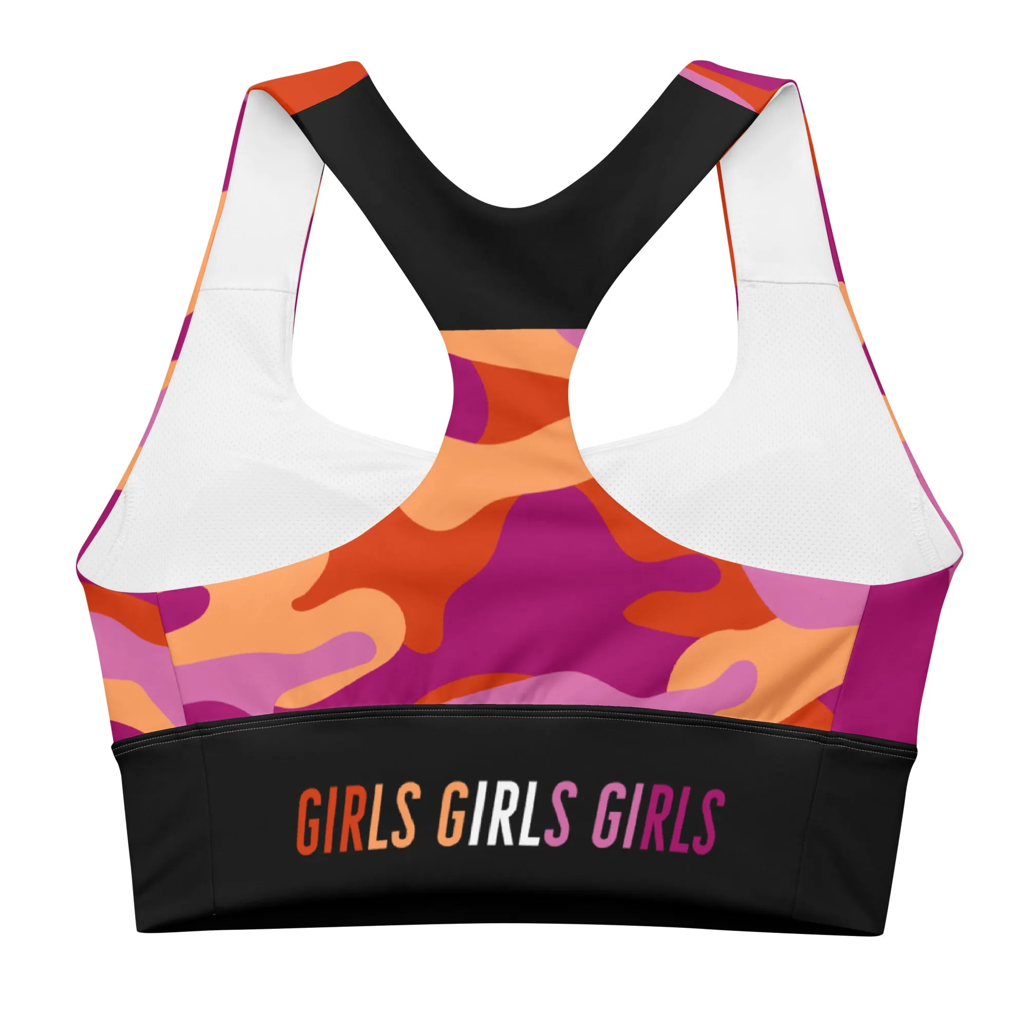 Lesbian Pride Camo Sports Bra