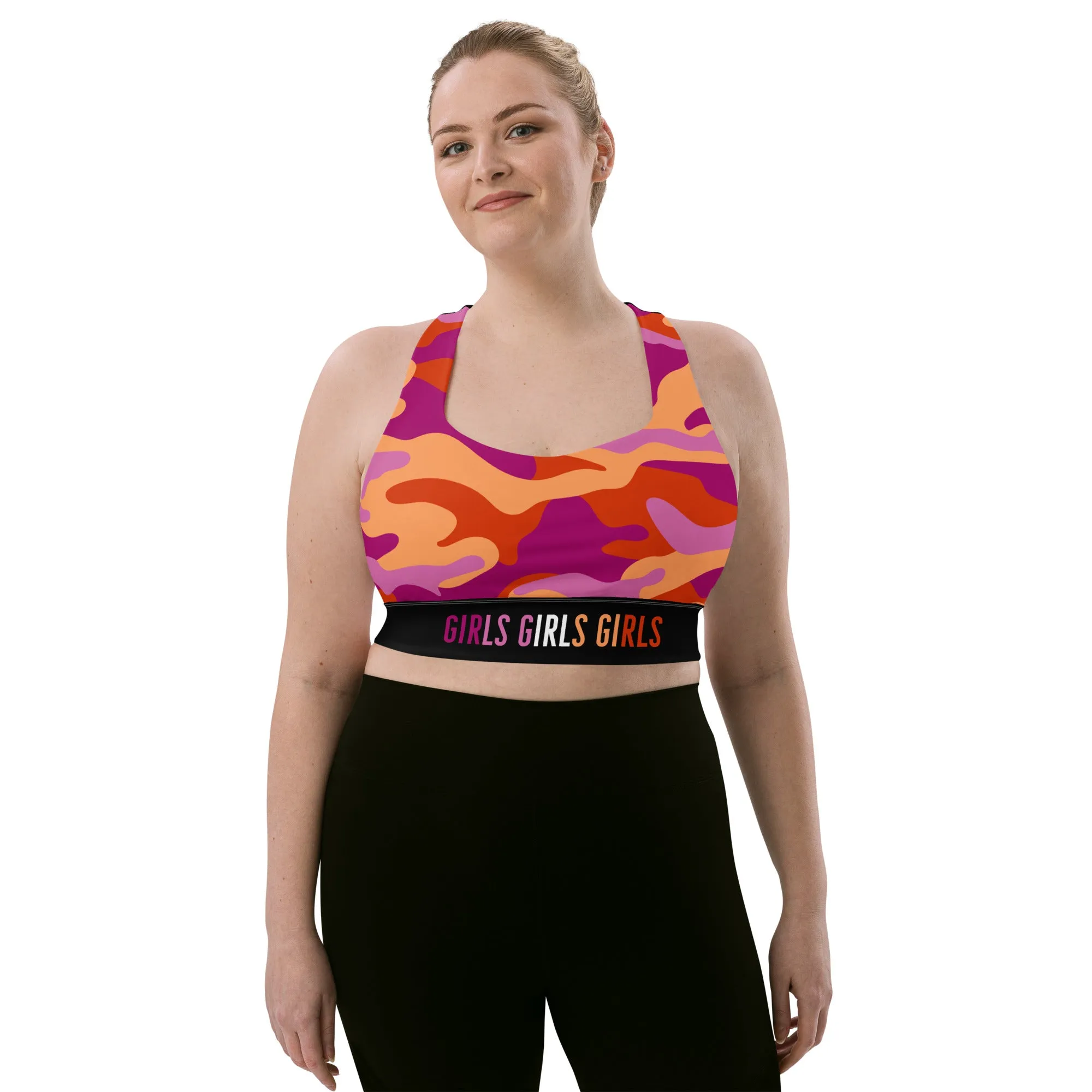 Lesbian Pride Camo Sports Bra