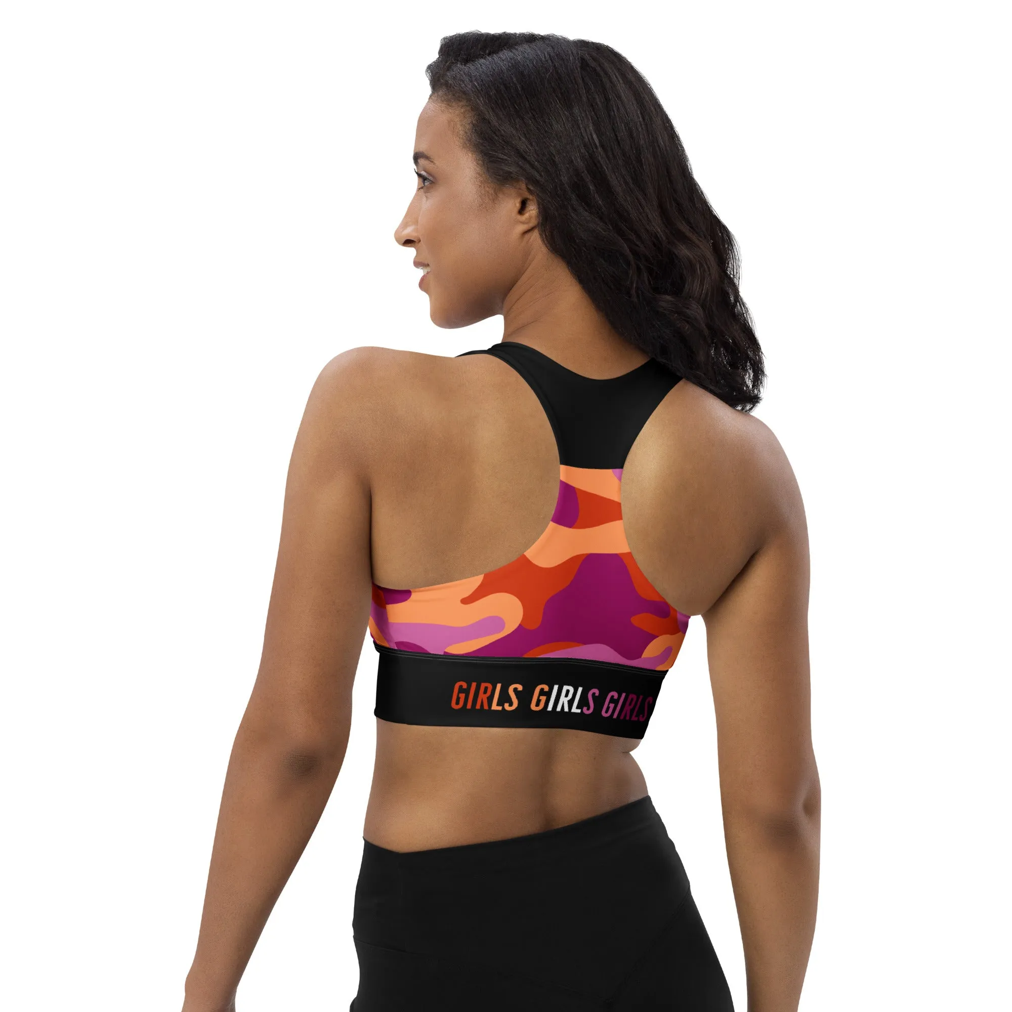 Lesbian Pride Camo Sports Bra