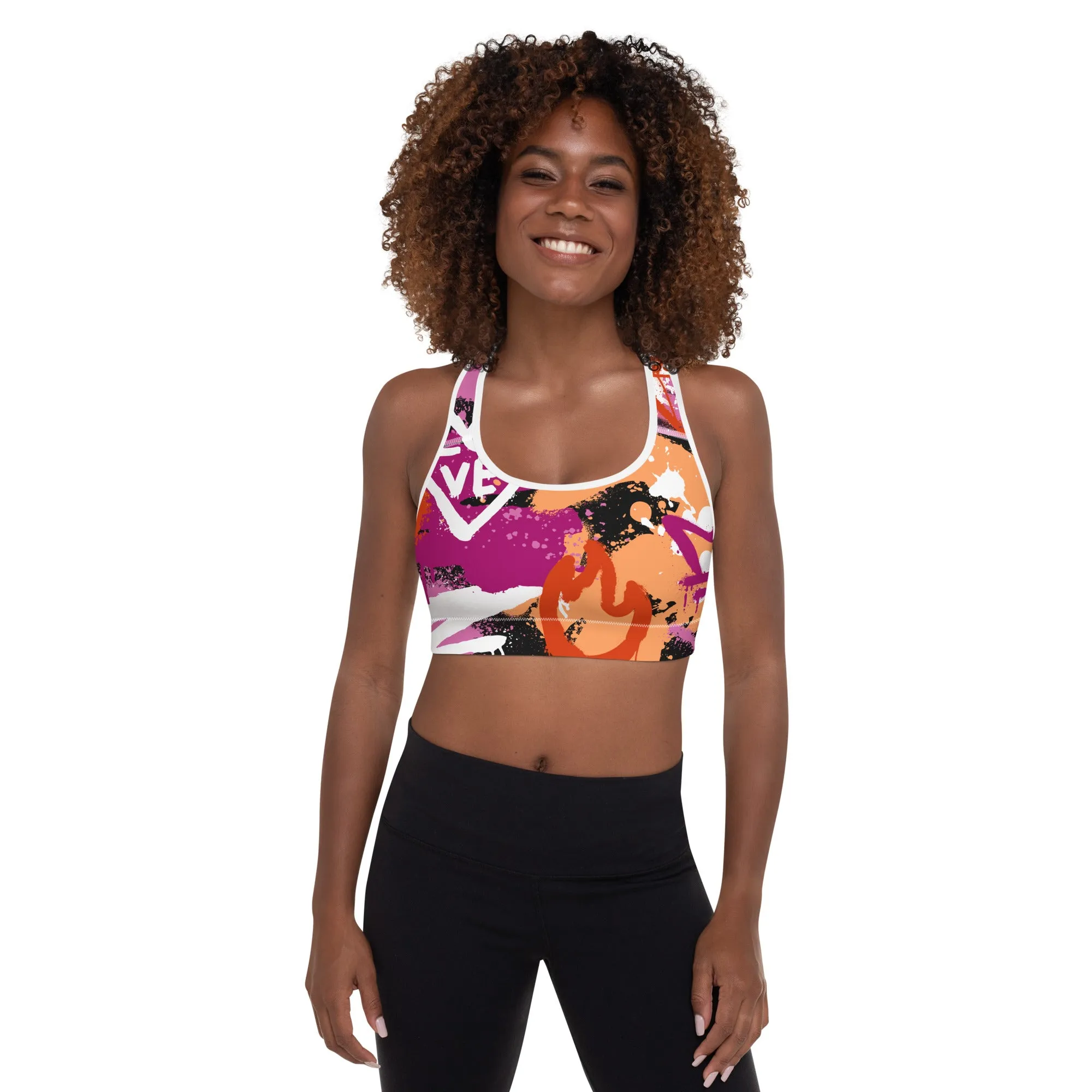 Lesbian Pride Graffiti Sports Bra