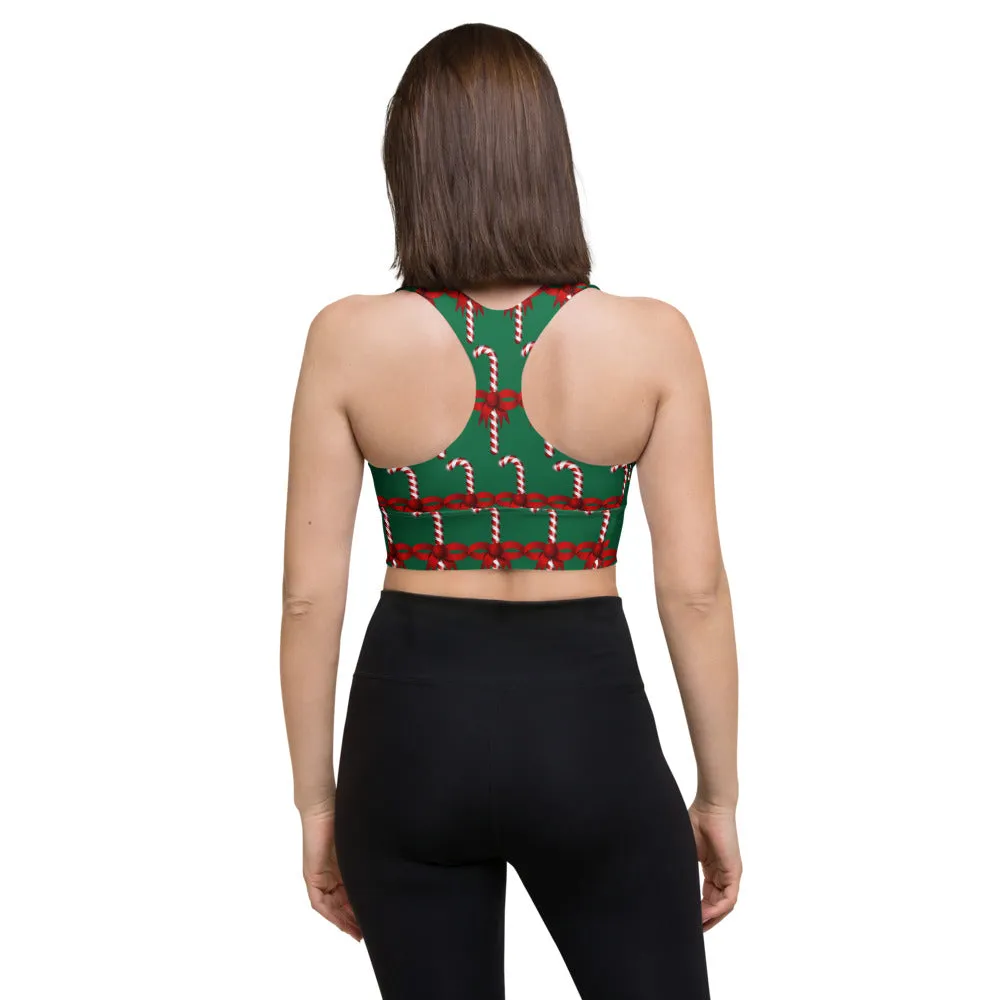 Longline Candy Cane sports bra