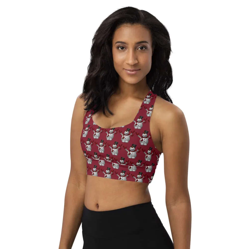 Longline Snowman sports bra