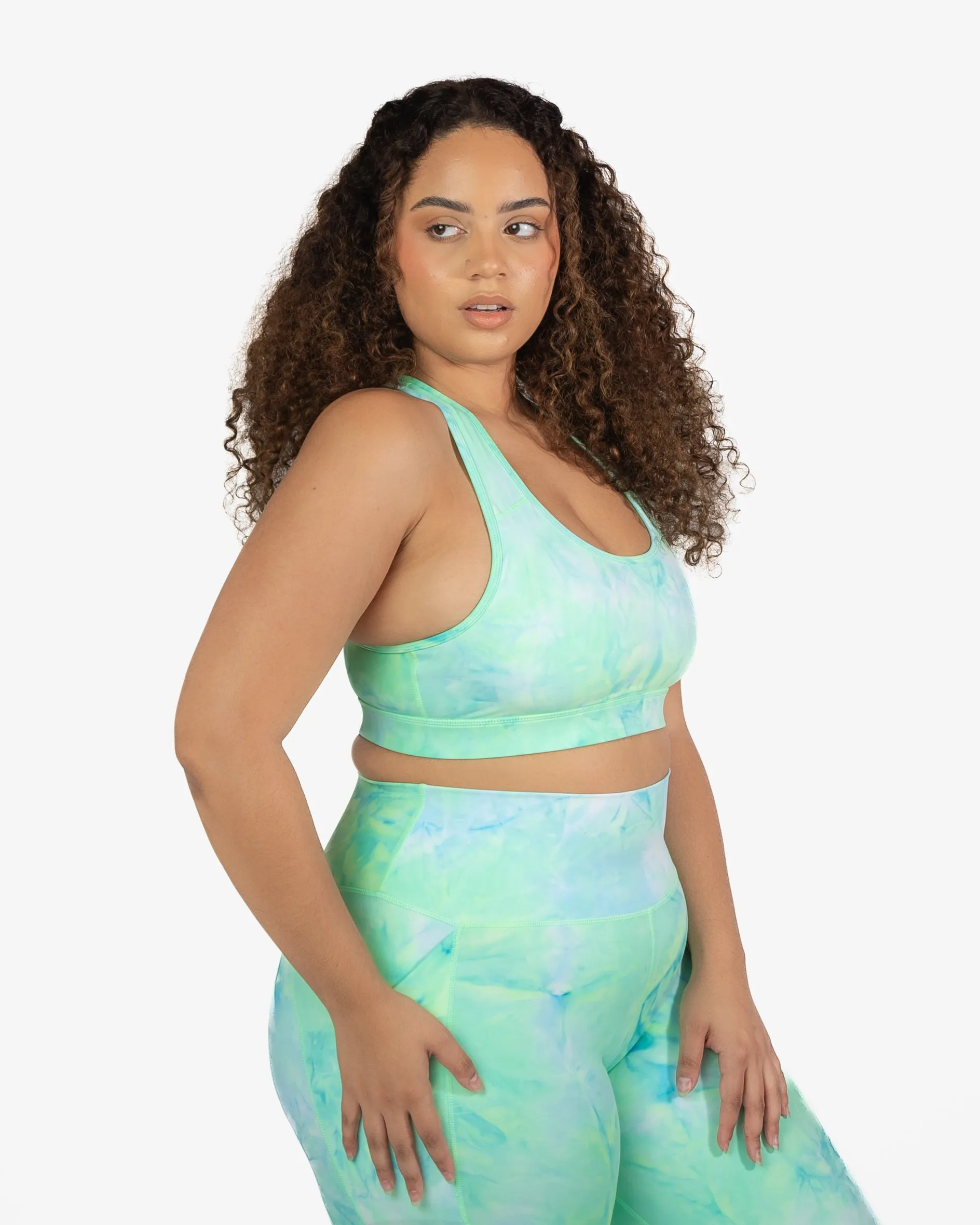 Lux Sarah Sports Bra - Key Lime Tie Dye