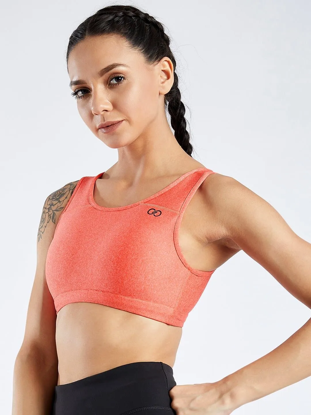 Maxtreme Pace Sunset Orange High Neck Sports Bra