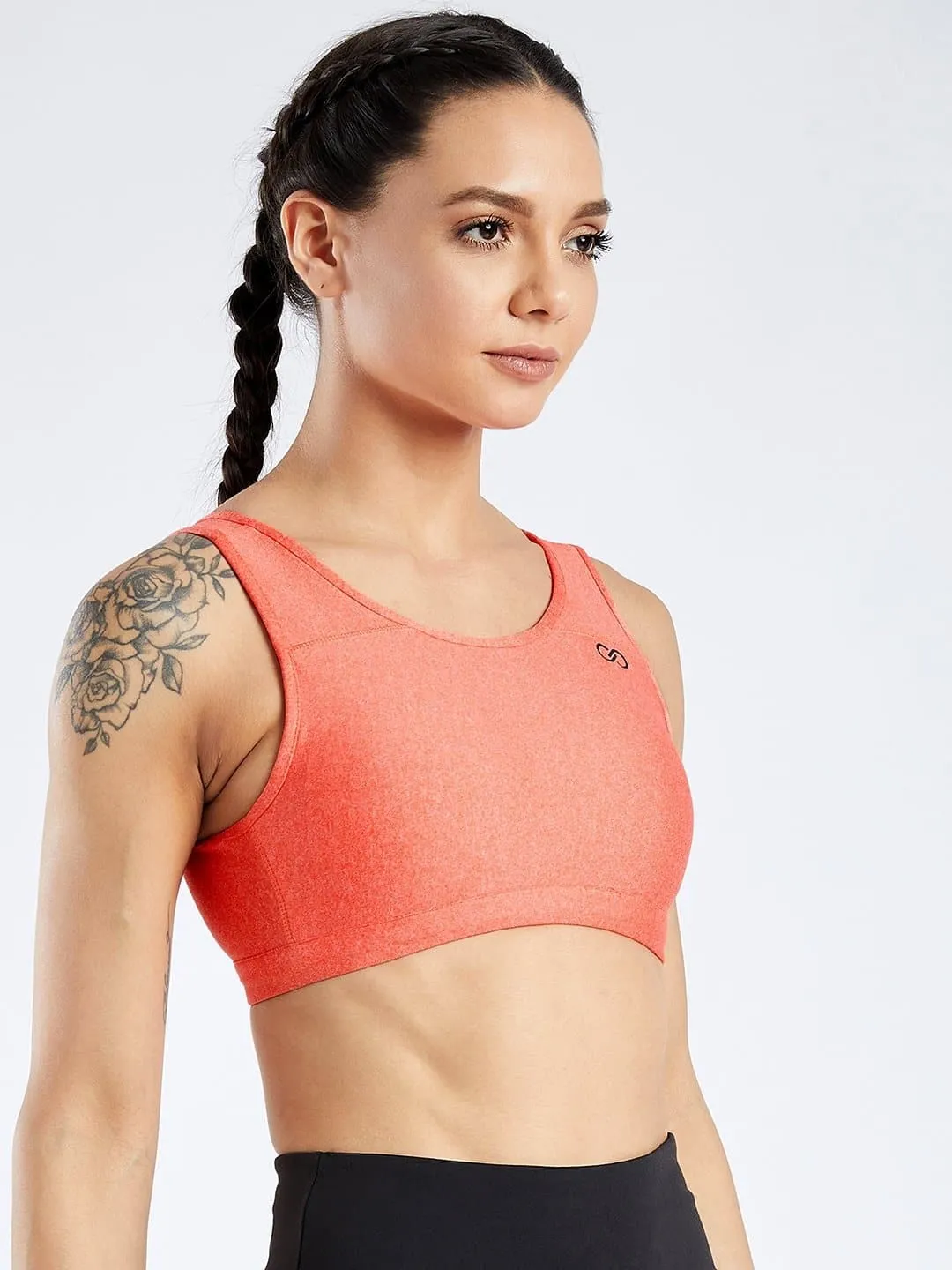 Maxtreme Pace Sunset Orange High Neck Sports Bra