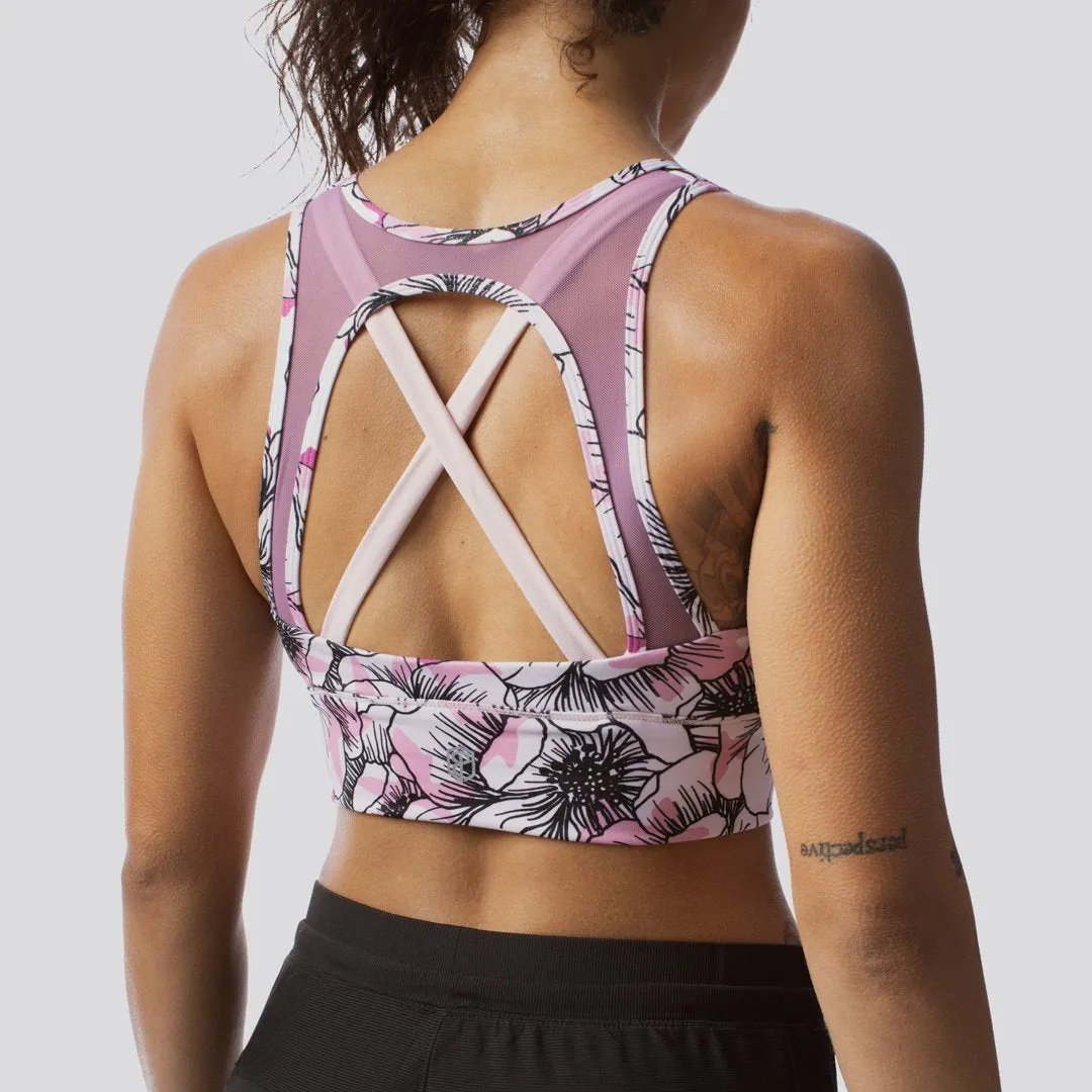 Milk and Muscles Nursing Sports Bra (Pink Petals)