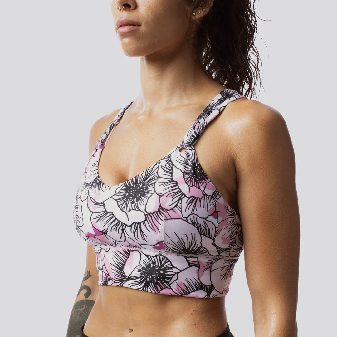 Milk and Muscles Nursing Sports Bra (Pink Petals)