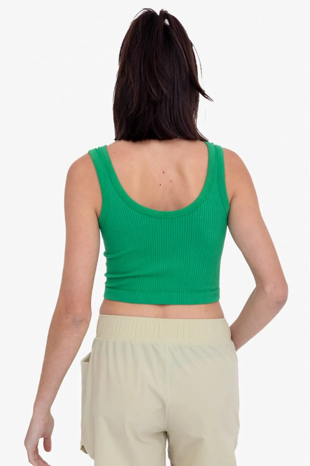 Mono B Ribbed Seamless Cropped Tank Top