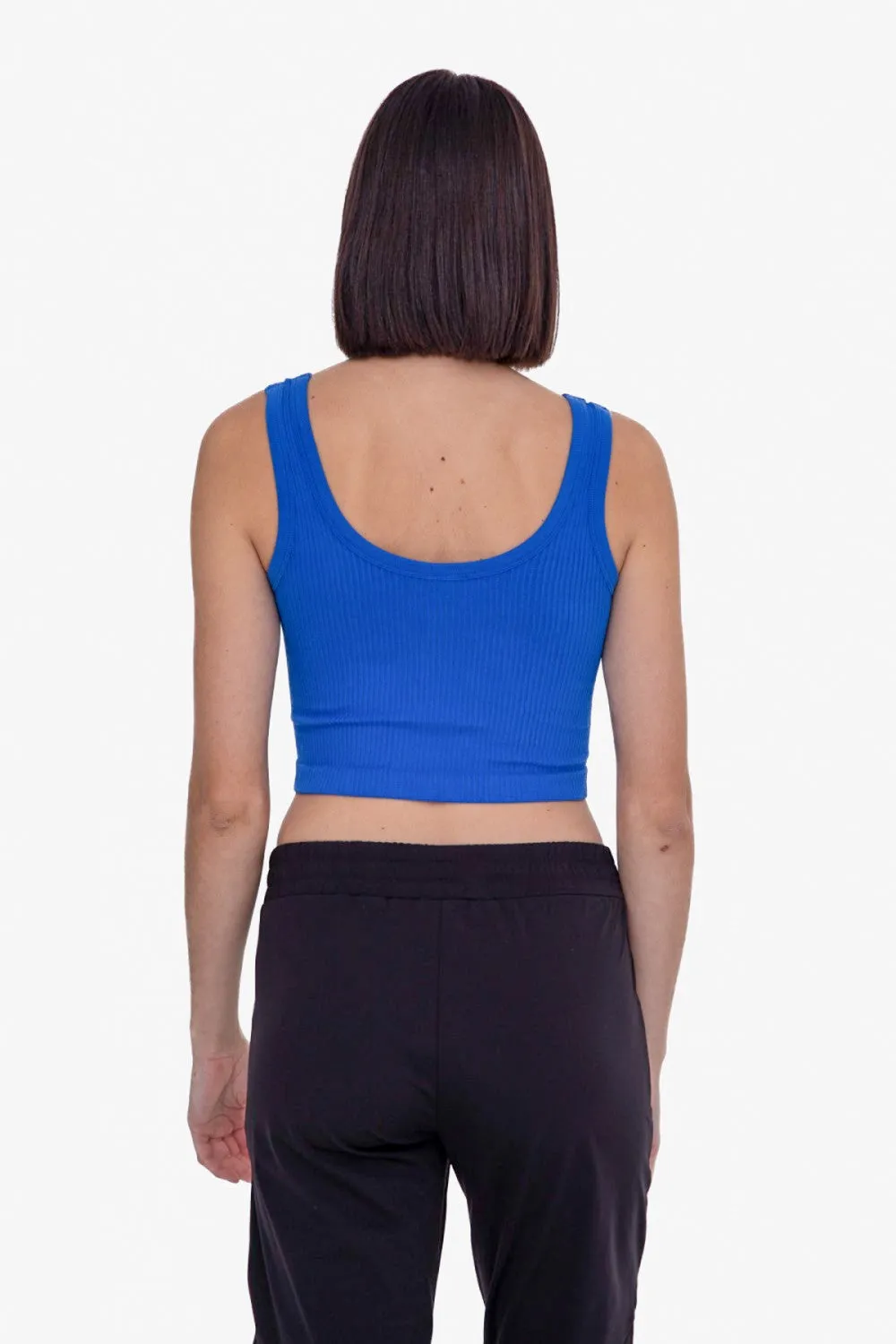 Mono B Ribbed Seamless Cropped Tank Top