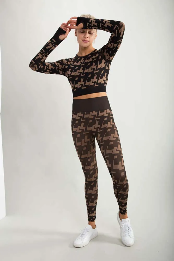 Mono B Seamless Geometric Print Leggings