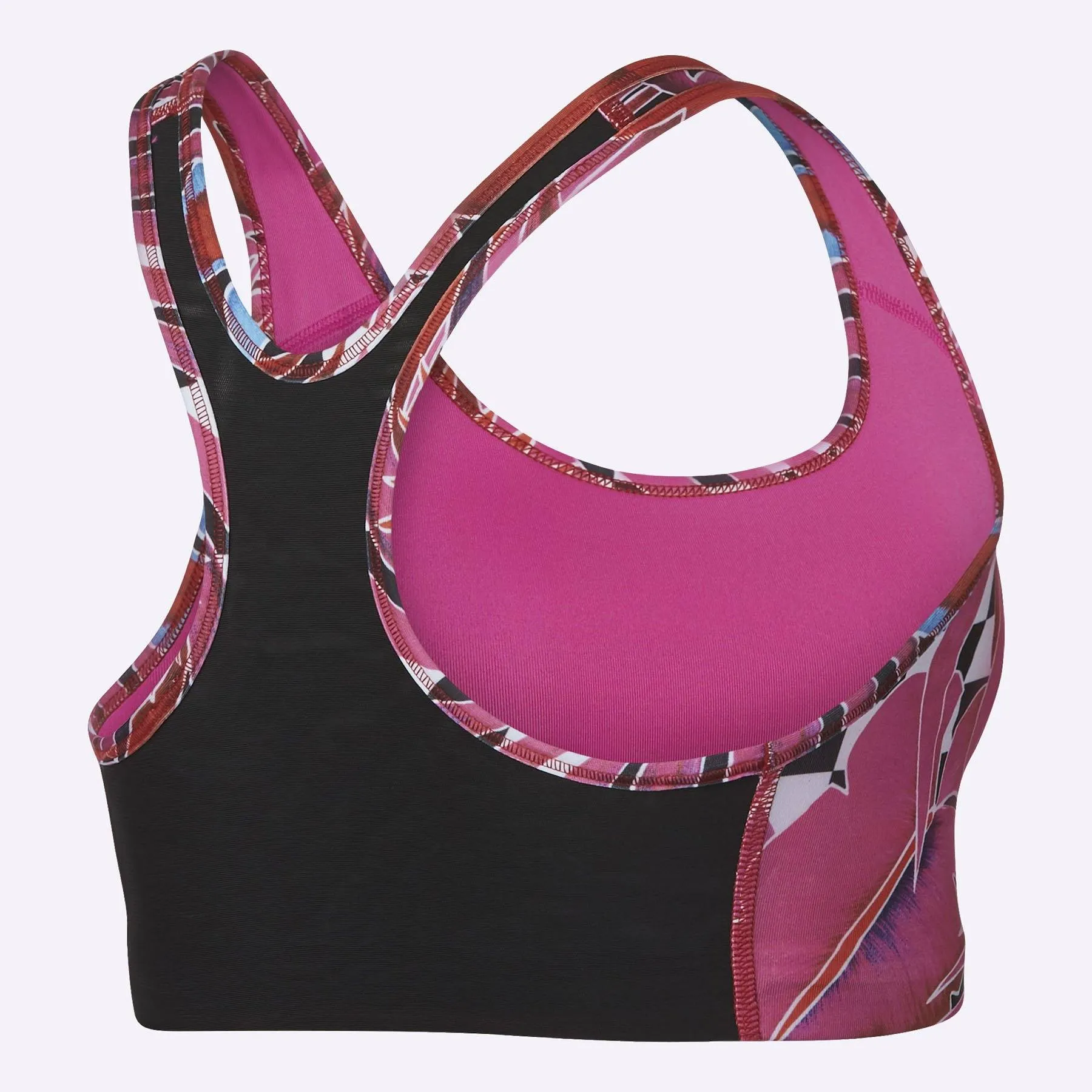 Nike Swoosh - Women's Medium Support Sports Bra - Active Fuchsia/Black/Black