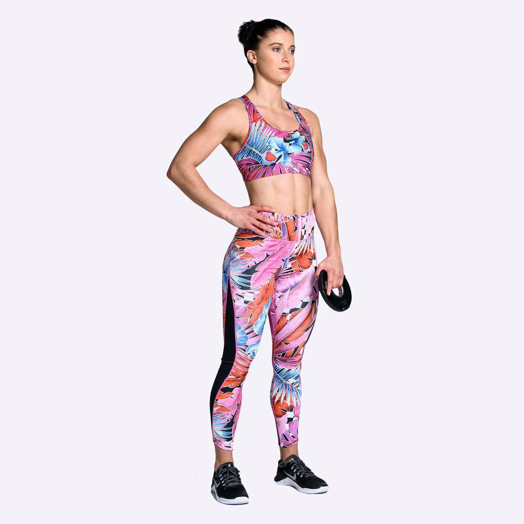 Nike Swoosh - Women's Medium Support Sports Bra - Active Fuchsia/Black/Black