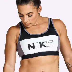 Nike - Women's Medium Support Sports Bra - Black/White/Gunsmoke/Black