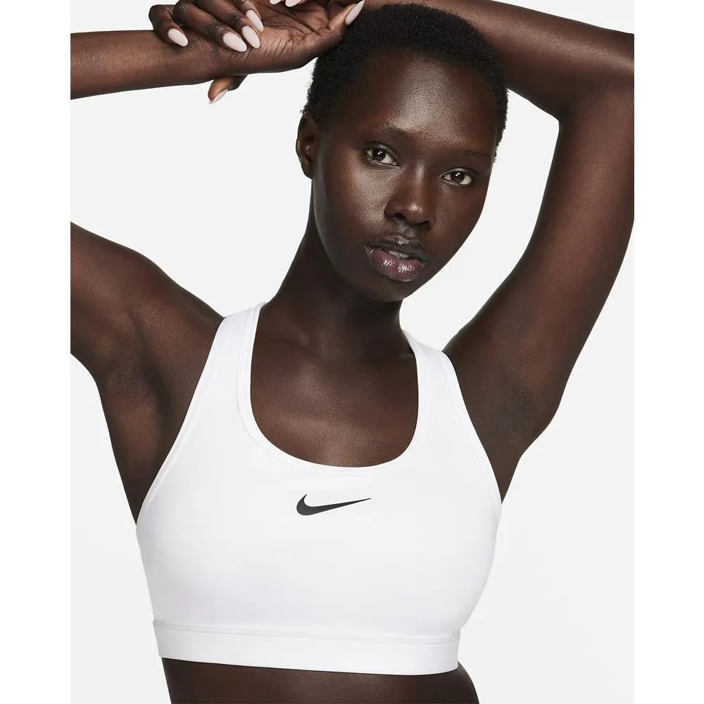 Nike Women's Swoosh Medium Support Sports Bra - White