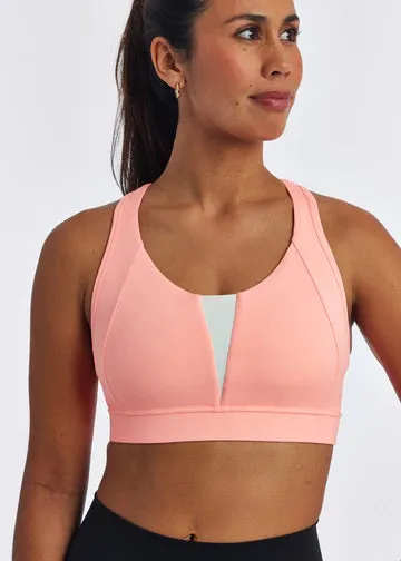 Oiselle | Double Breasted Bra | Women's | Fast Pink