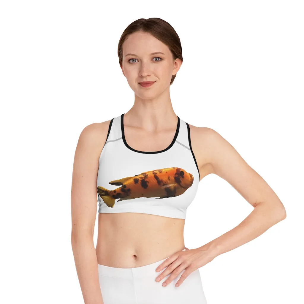 Orange Fish Sports Bra (AOP)