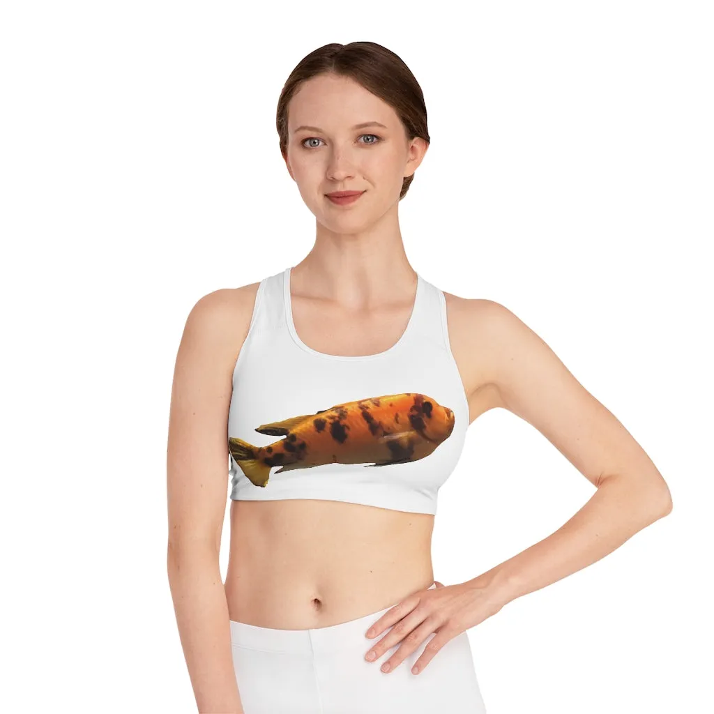 Orange Fish Sports Bra (AOP)