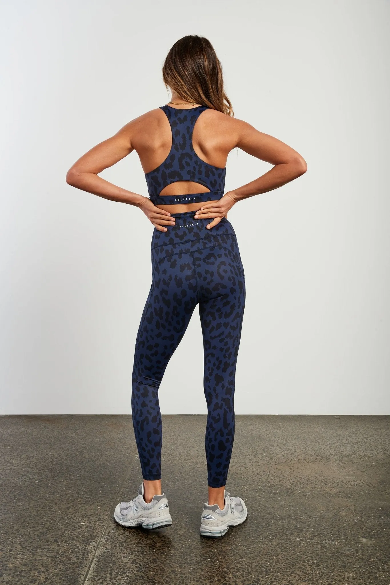 Oversized Cheetah Mid Racer Sports Bra