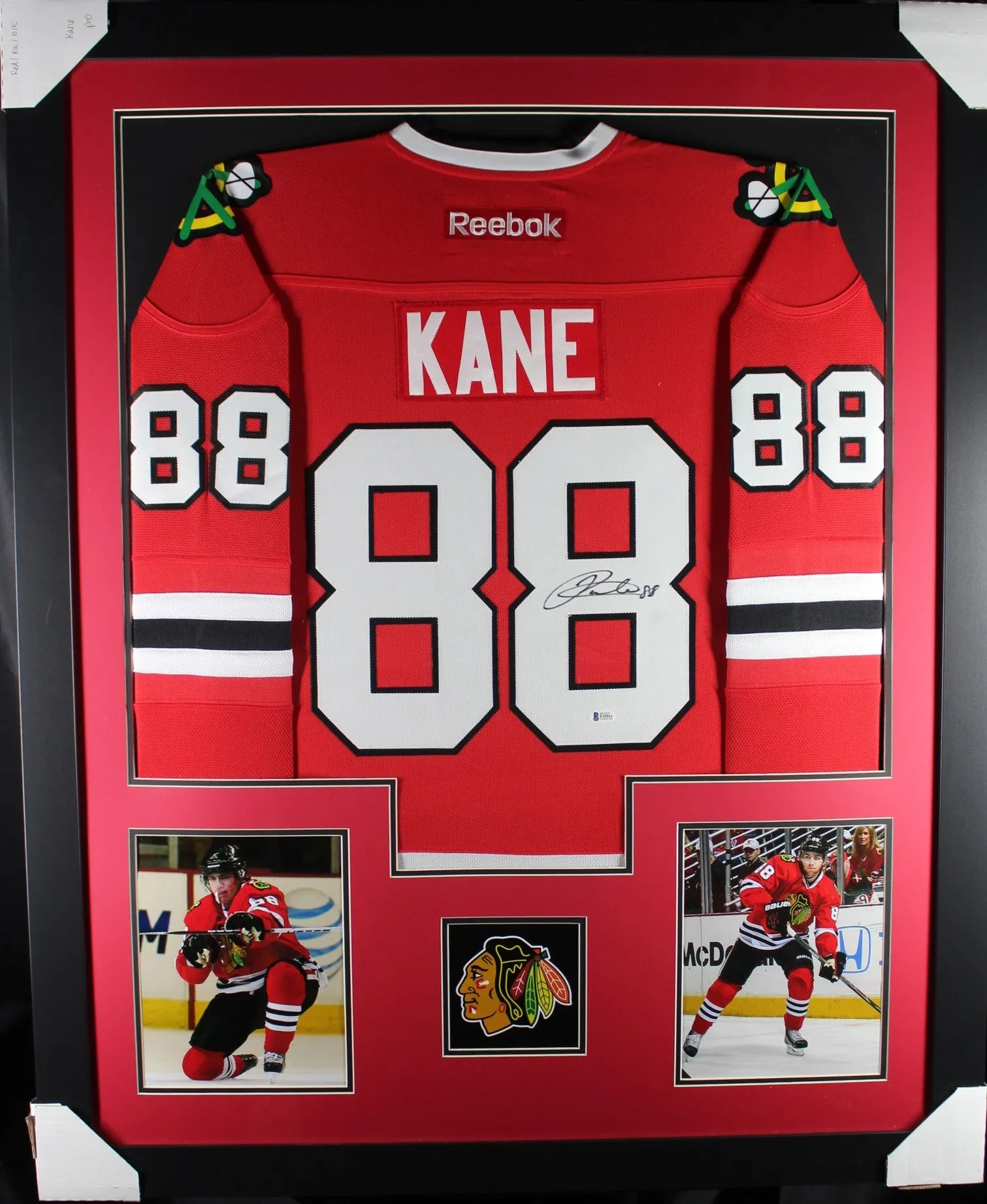 Patrick Kane framed autographed authentic Reebok jersey