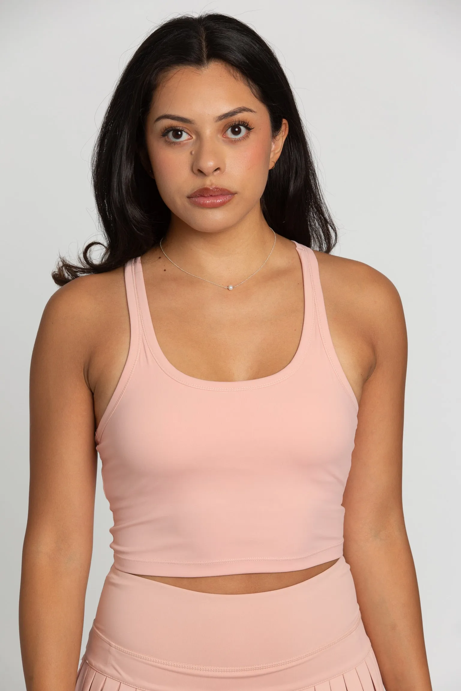 Peach Racerback Crop Tank