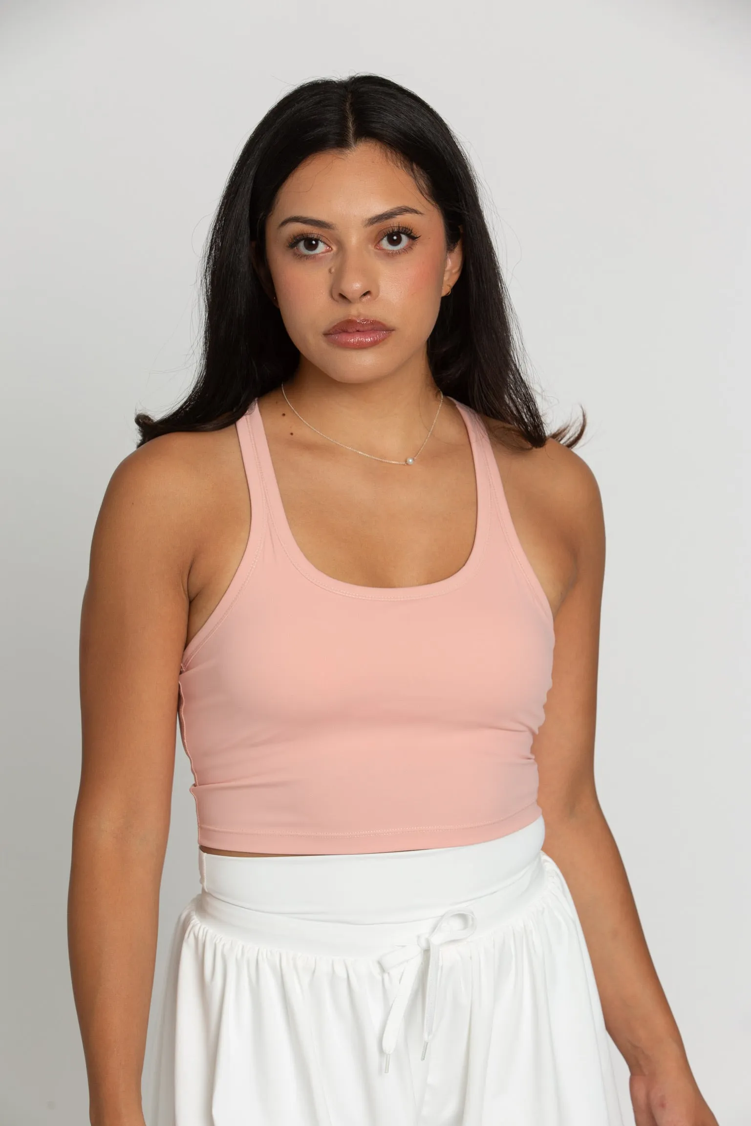 Peach Racerback Crop Tank