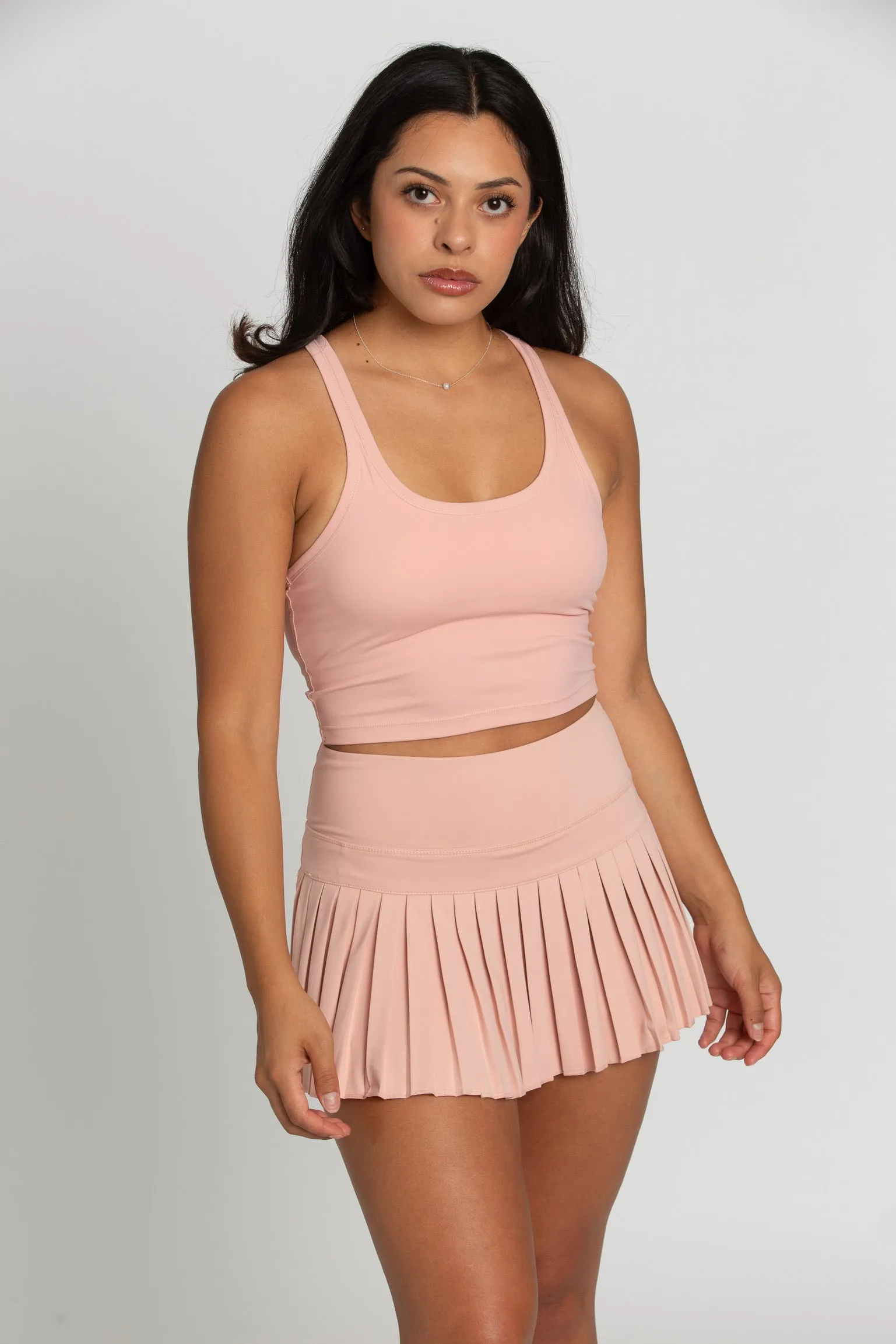 Peach Racerback Crop Tank