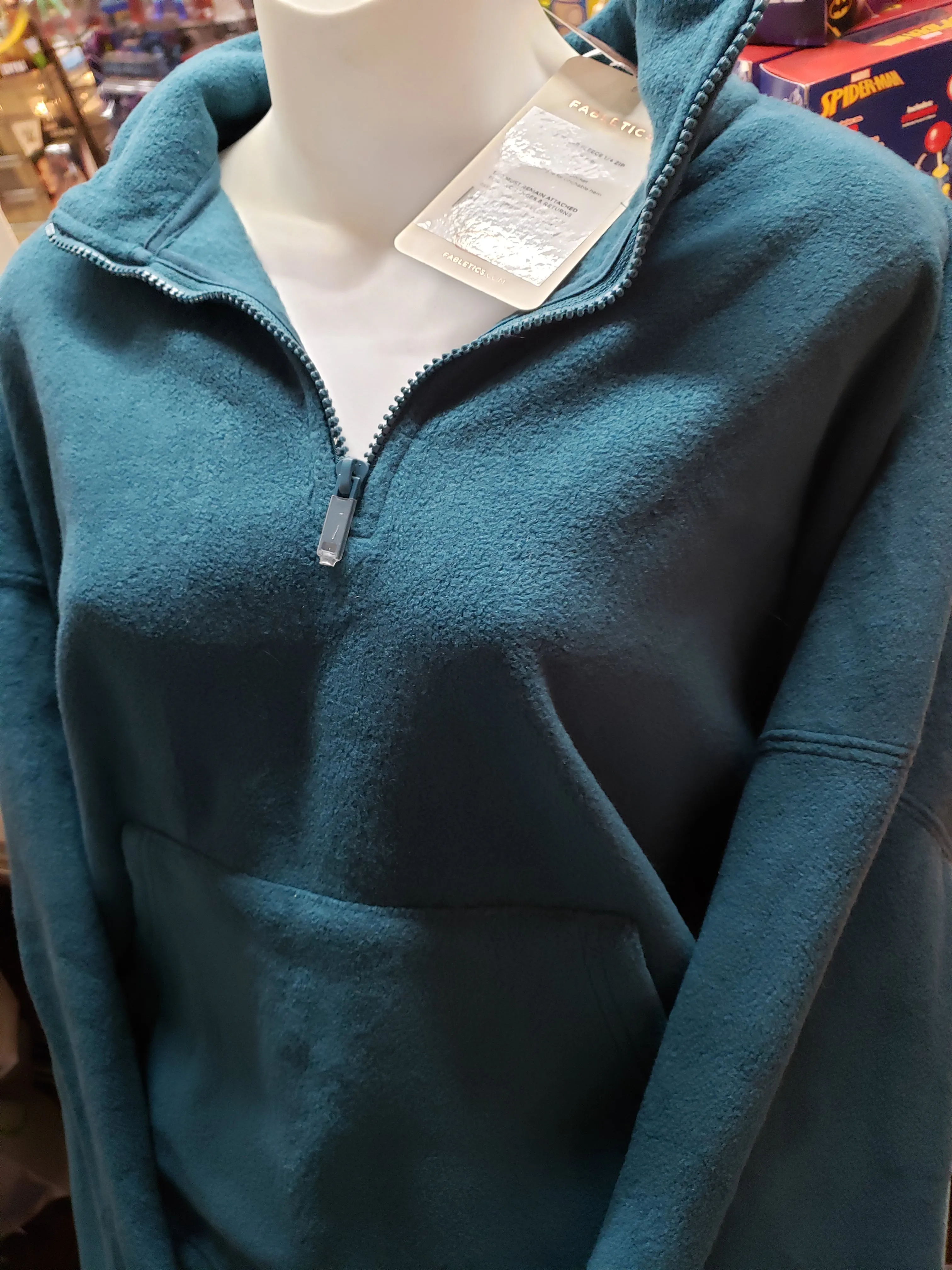 Rayne Polar Fleece 1/4 Zipper, FABLETICS XL / 12-14, Blue/Green Retail 94.95