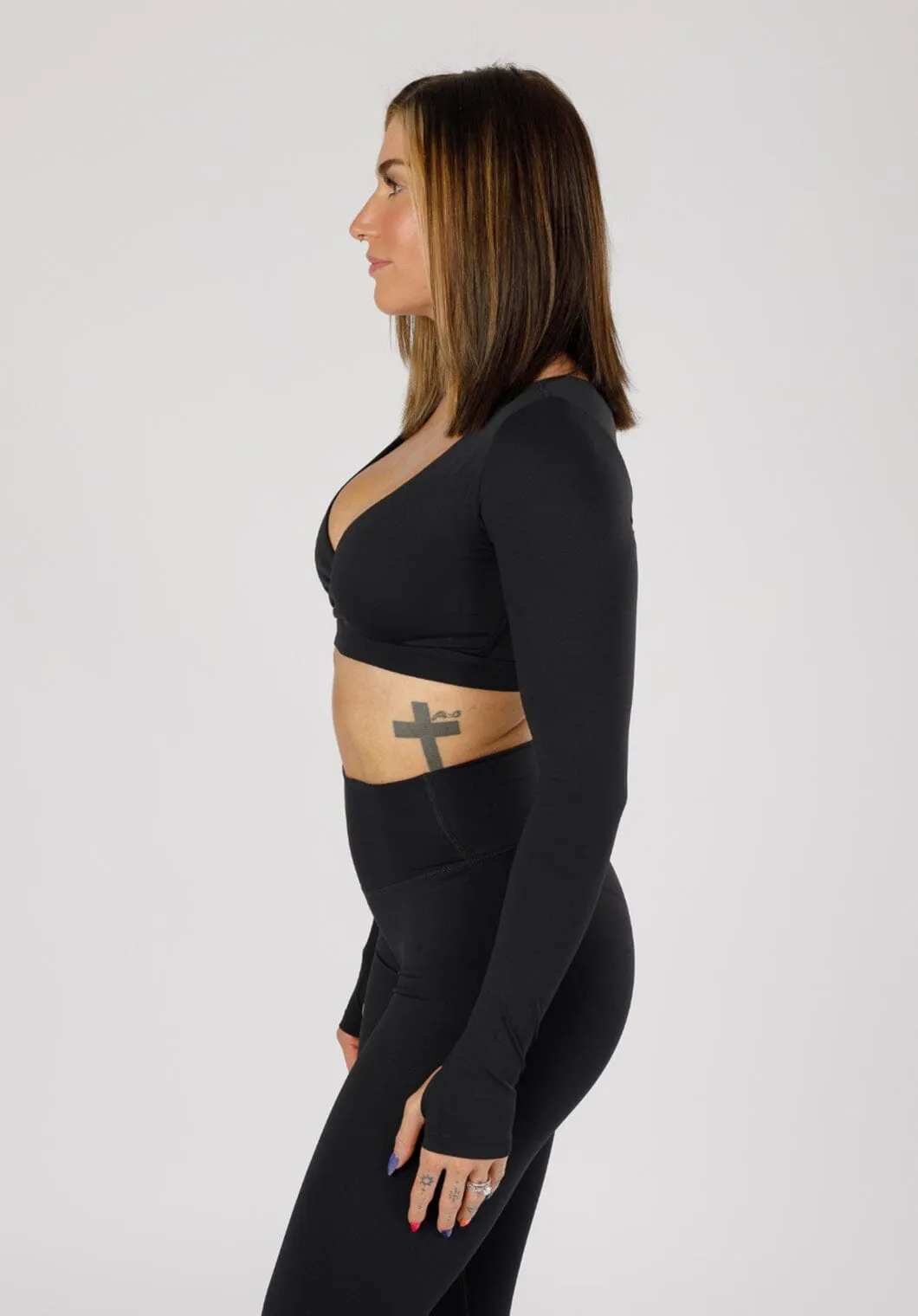 RecStretch DesB Infinite Long Sleeve Bra Black