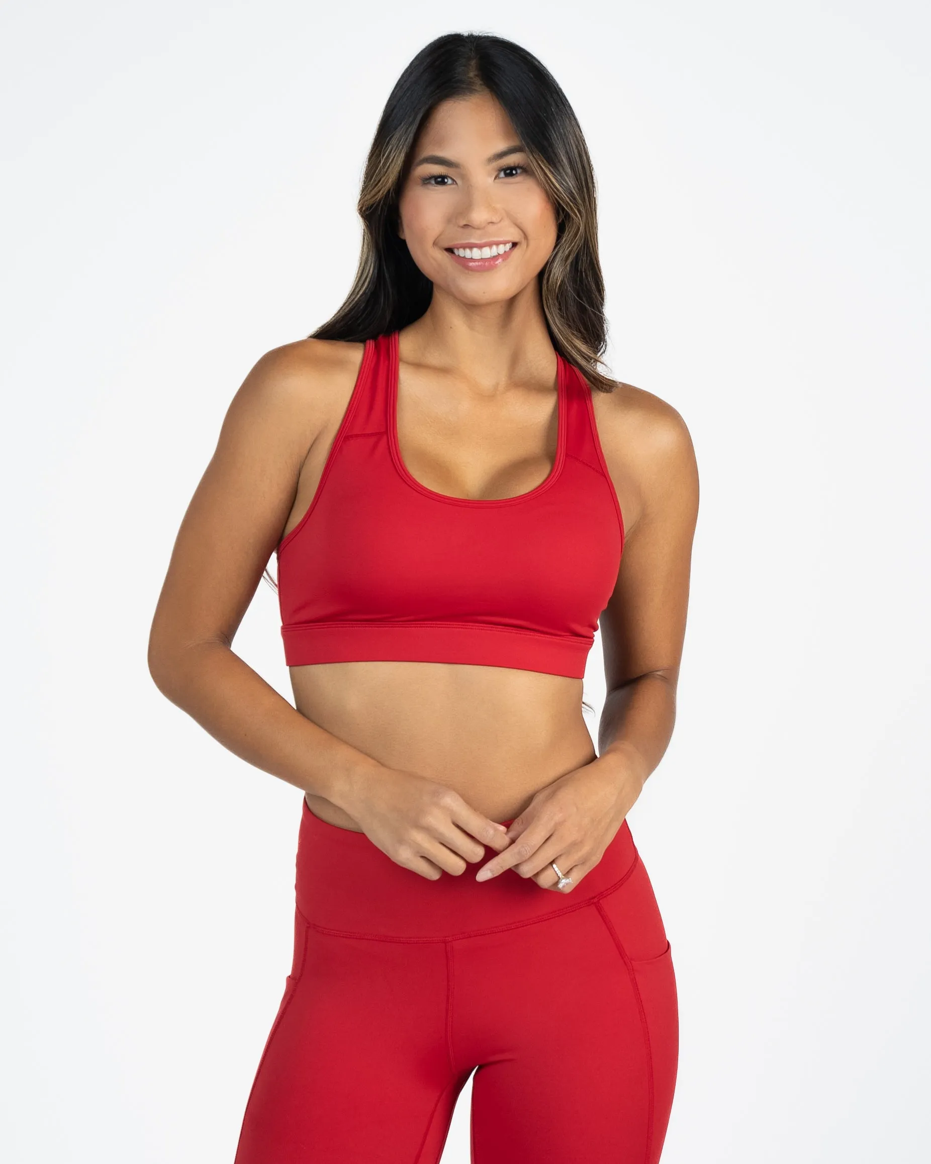 Sarah Sports Bra - Cherry