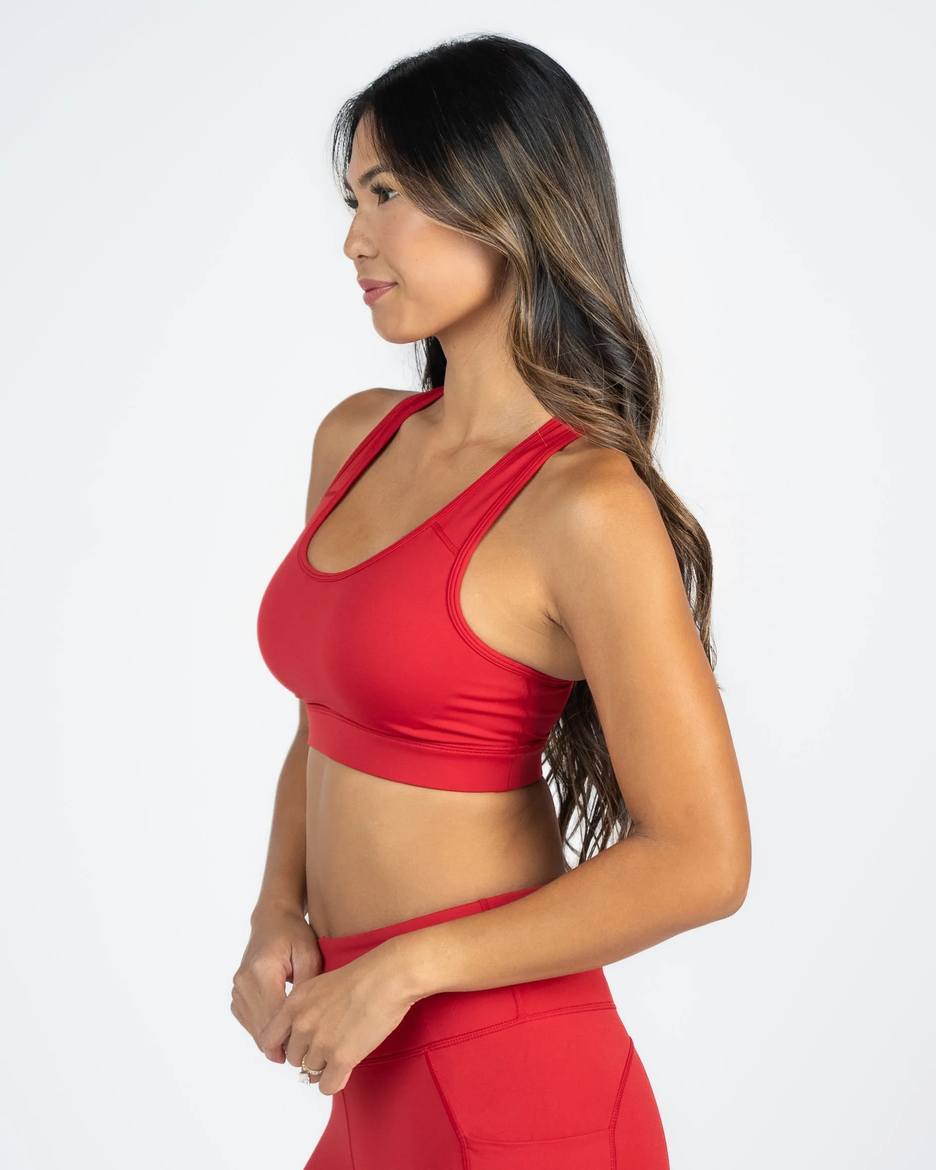 Sarah Sports Bra - Cherry