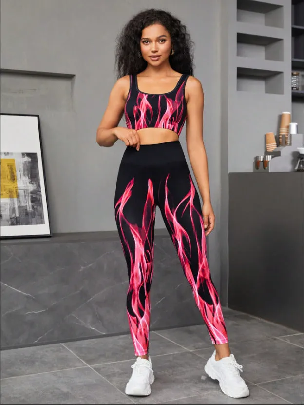 Seamless Gradient High Elastic Sports Bra Blouse And Pants