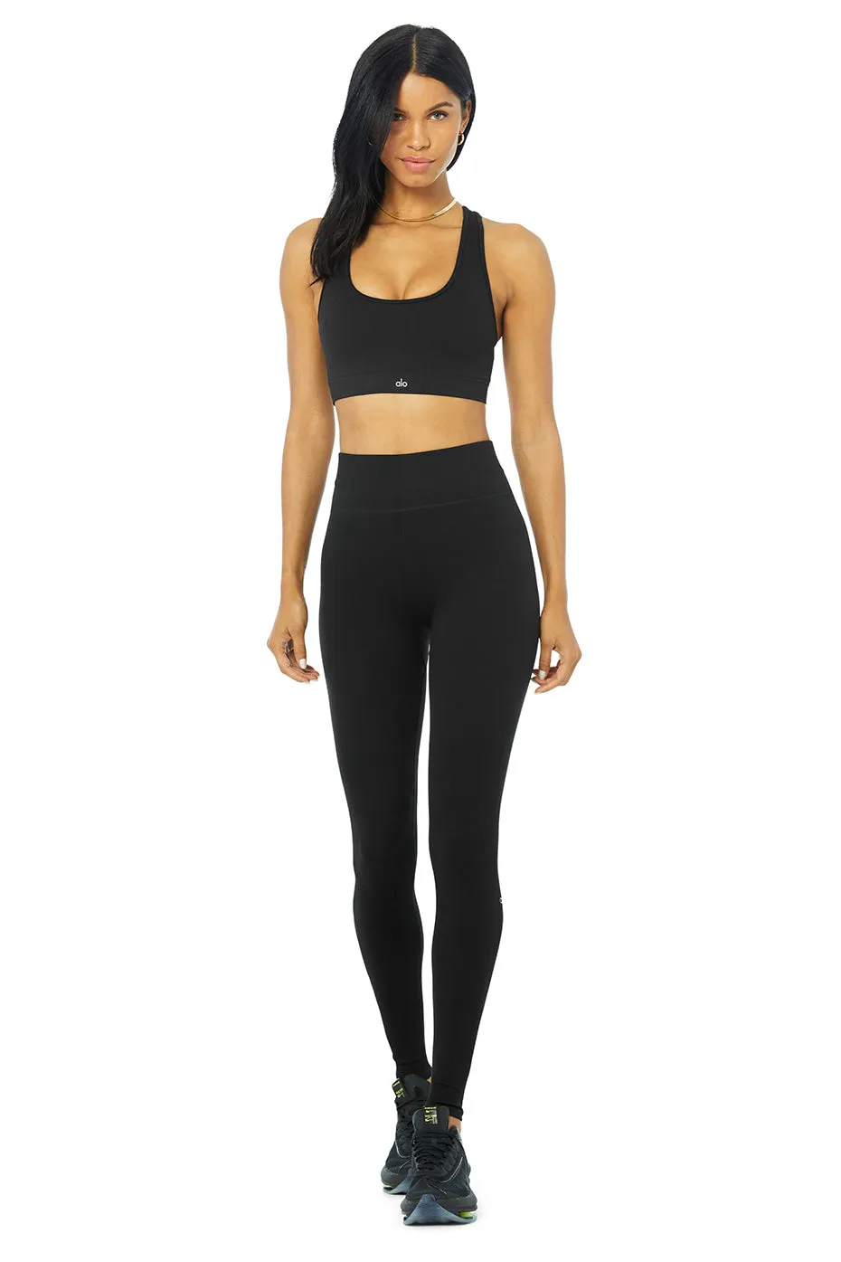 Seamless Ribbed Bra & Seamless High-Waist Ribbed Legging Set